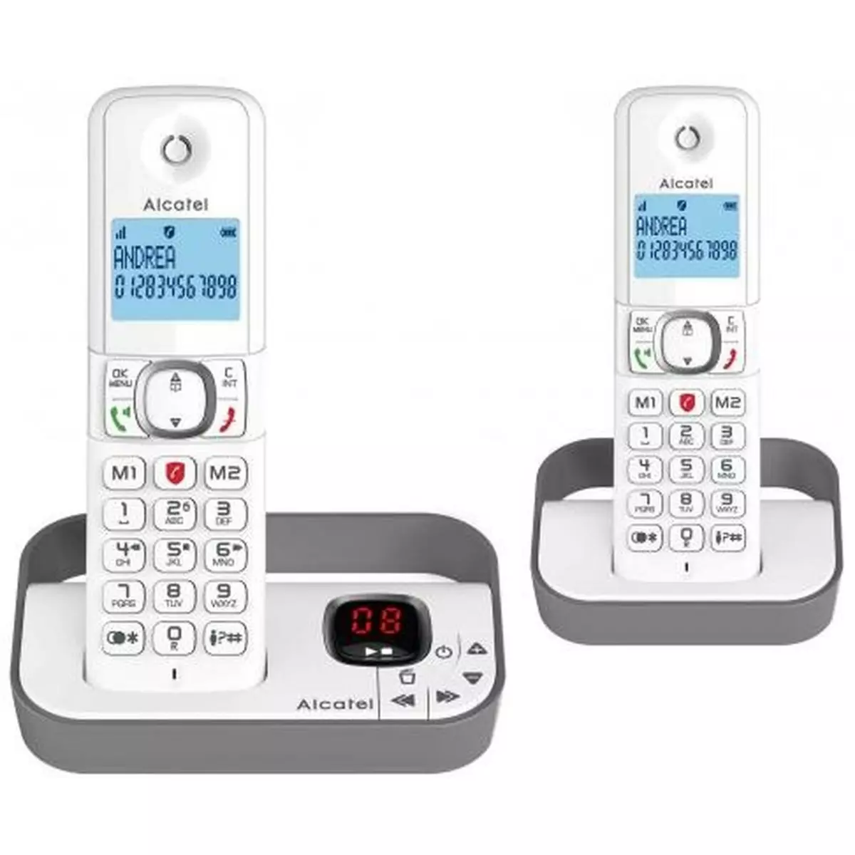 SOLDES 2024 : Téléphone fixe ALCATEL F860 DUO blanc-gris pas cher