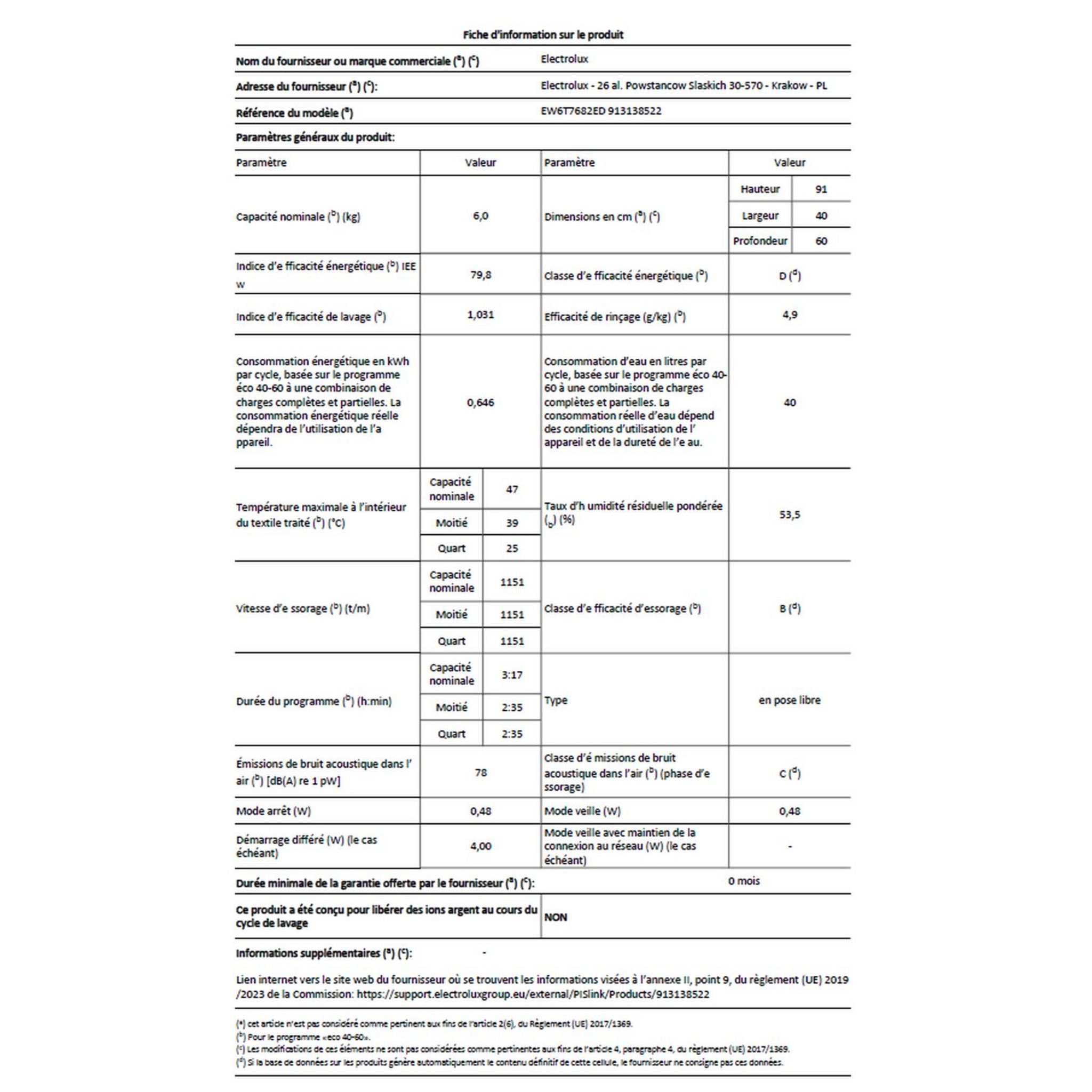 Voir la diapositive 2 : ELECTROLUX Lave linge top EW6T7682ED, 6 kg, 1200 T/min, D