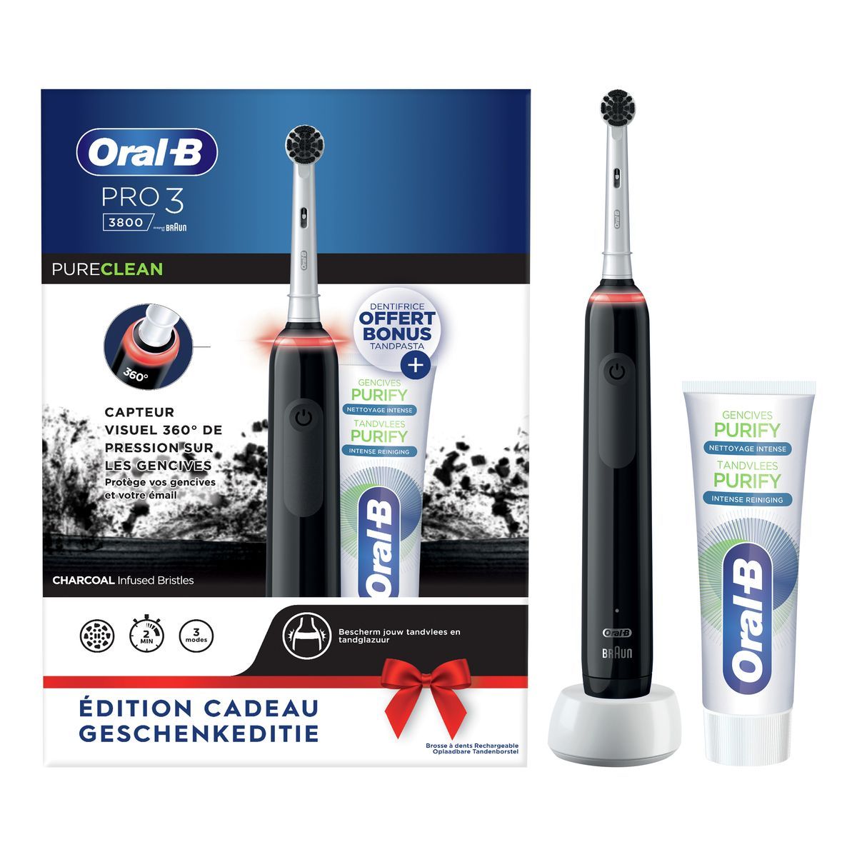ORAL-B Brosse à dent électrique Pro 3800 - Noir