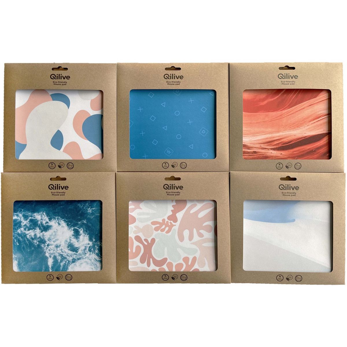 QILIVE Tapis de souris recylcés - Multicolor