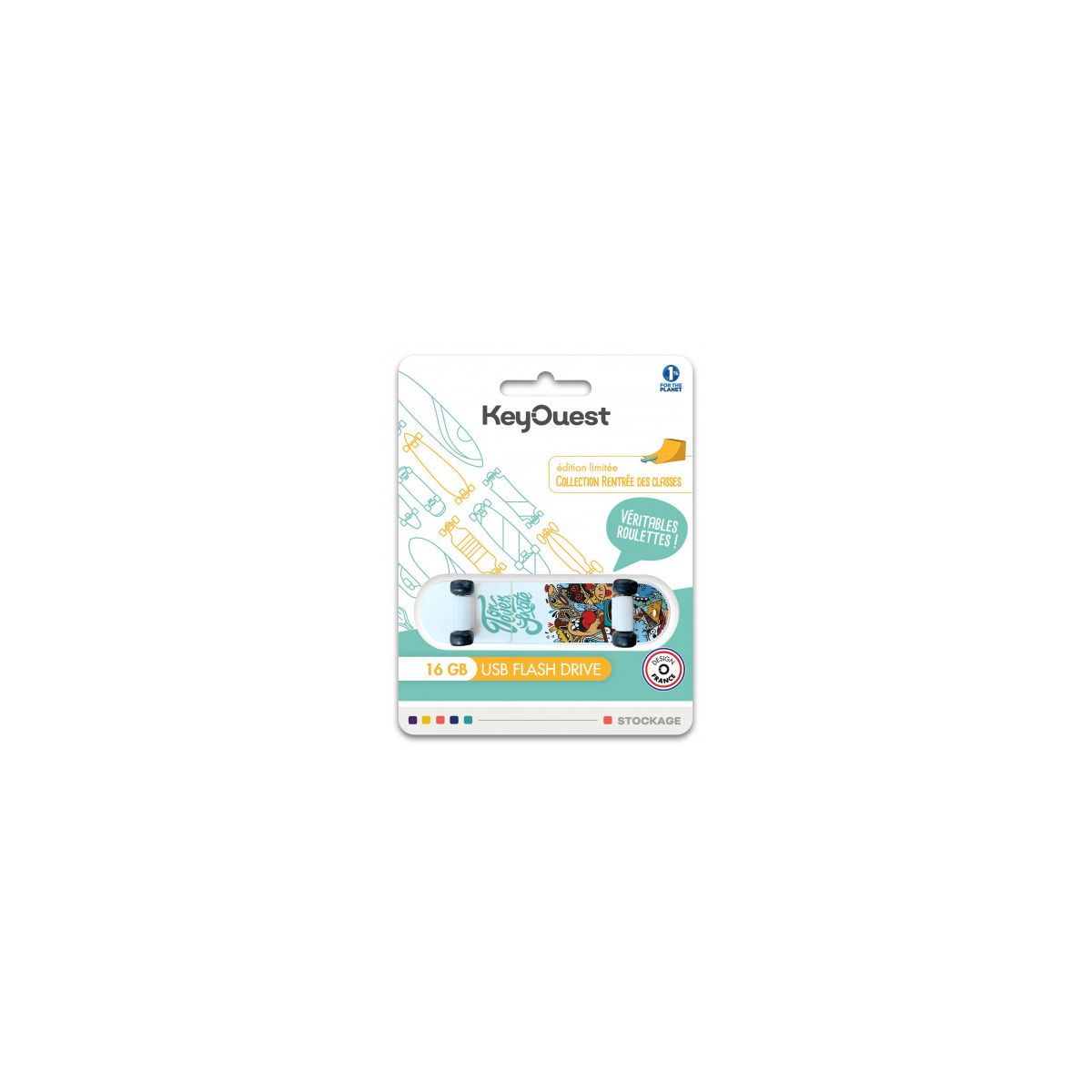 Voir la diapositive 3 : KEYOUEST Clé USB 16 Go FINGER SKATE