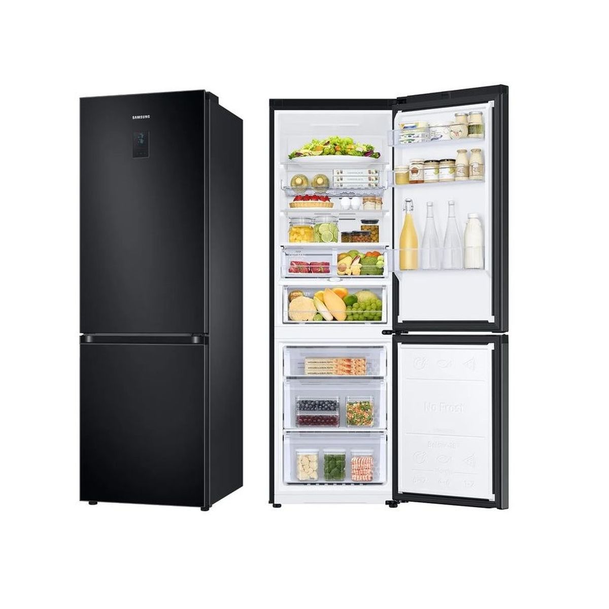 SAMSUNG Réfrigérateur combiné RB34T675EBN, 344 L, Froid ventilé No frost