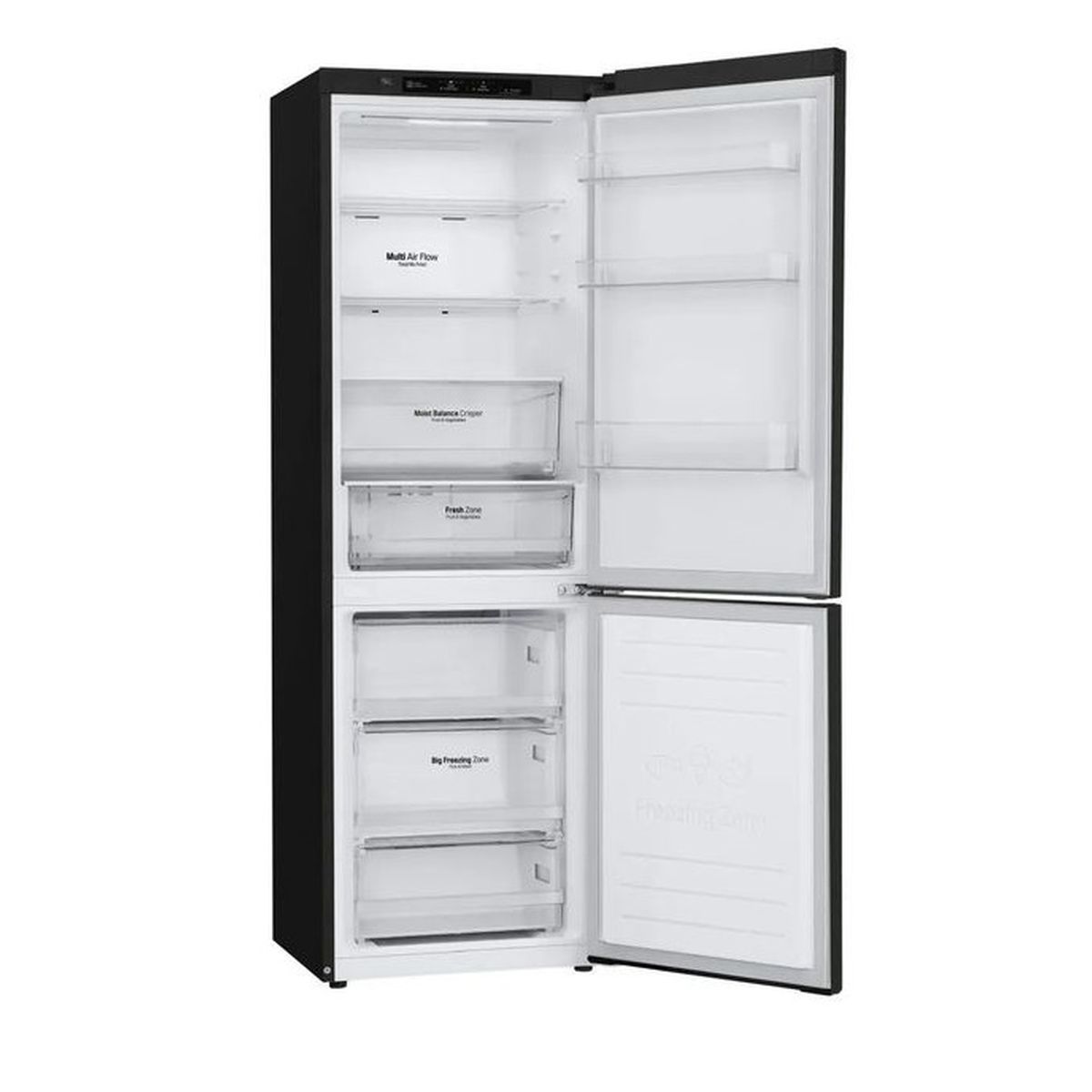 Voir la diapositive 4 : LG Réfrigérateur combiné GBB61BLJMN, 341 L, Froid ventilé No frost