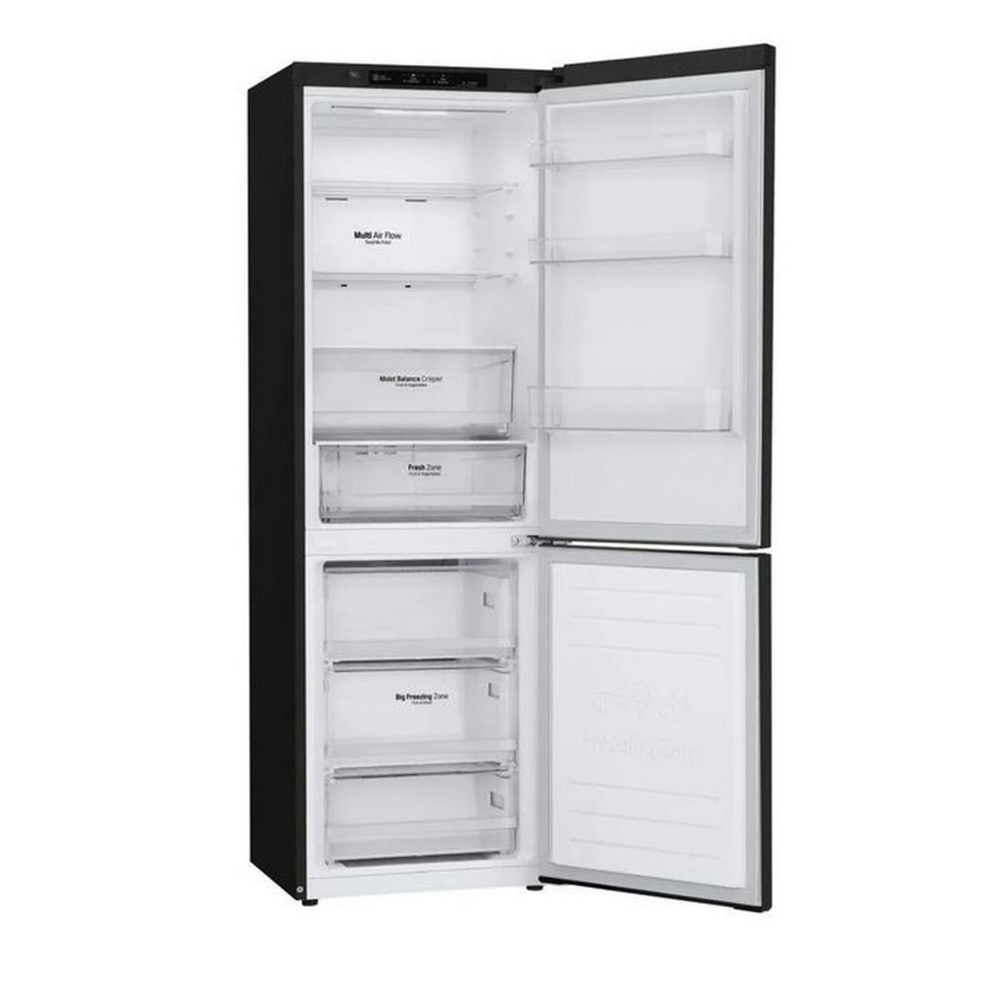 Voir la diapositive 4 : LG Réfrigérateur combiné GBB61BLJMN, 341 L, Froid ventilé No frost