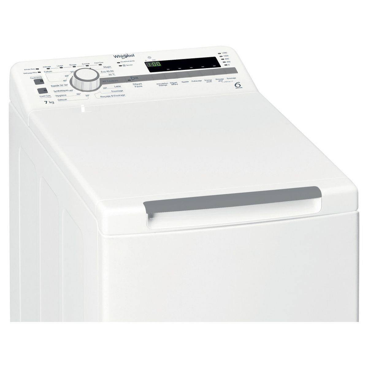 WHIRLPOOL Lave linge top TDLR 7220SS, 7 kg, 1200 T/min