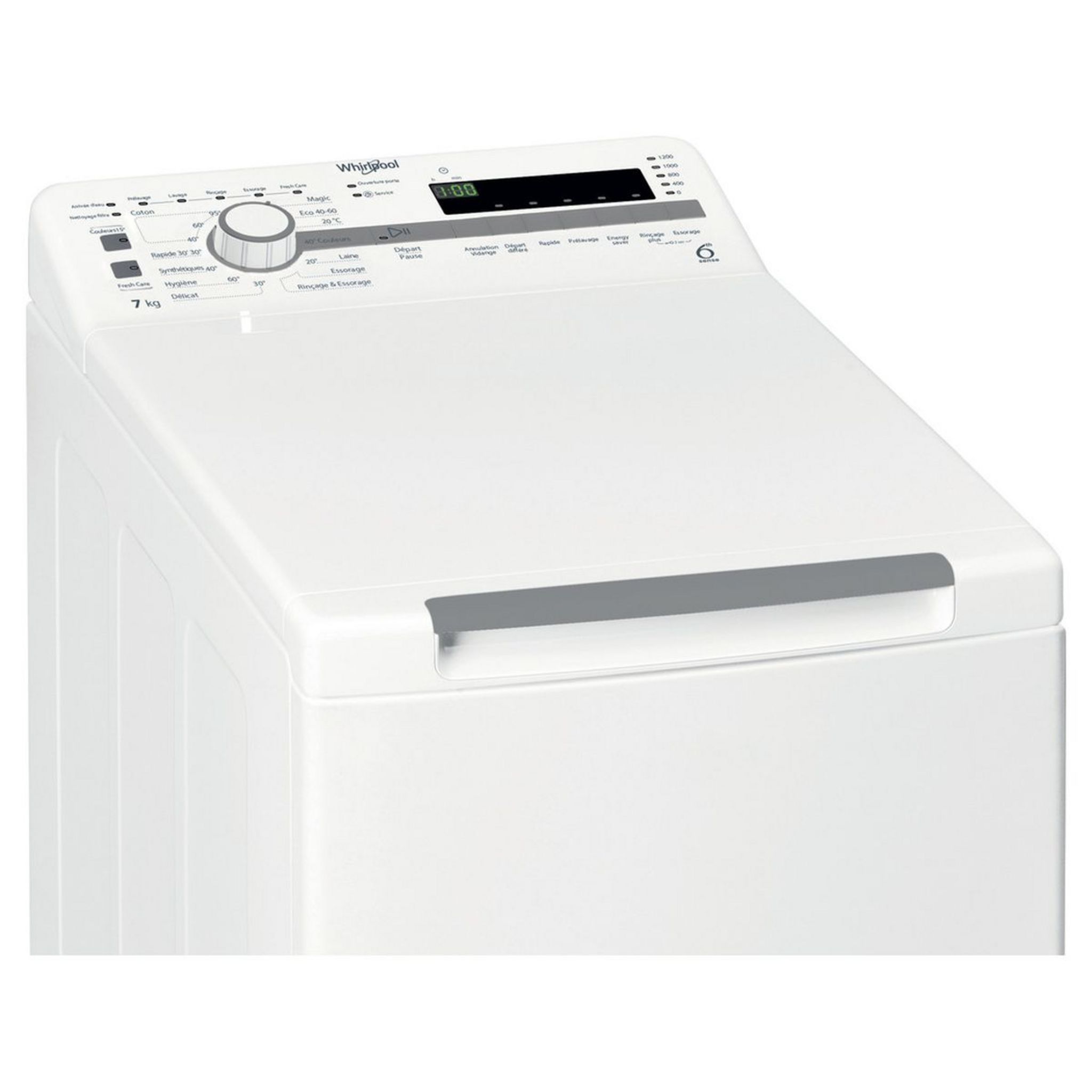 Voir la diapositive 3 : WHIRLPOOL Lave linge top TDLR 7220SS, 7 kg, 1200 T/min