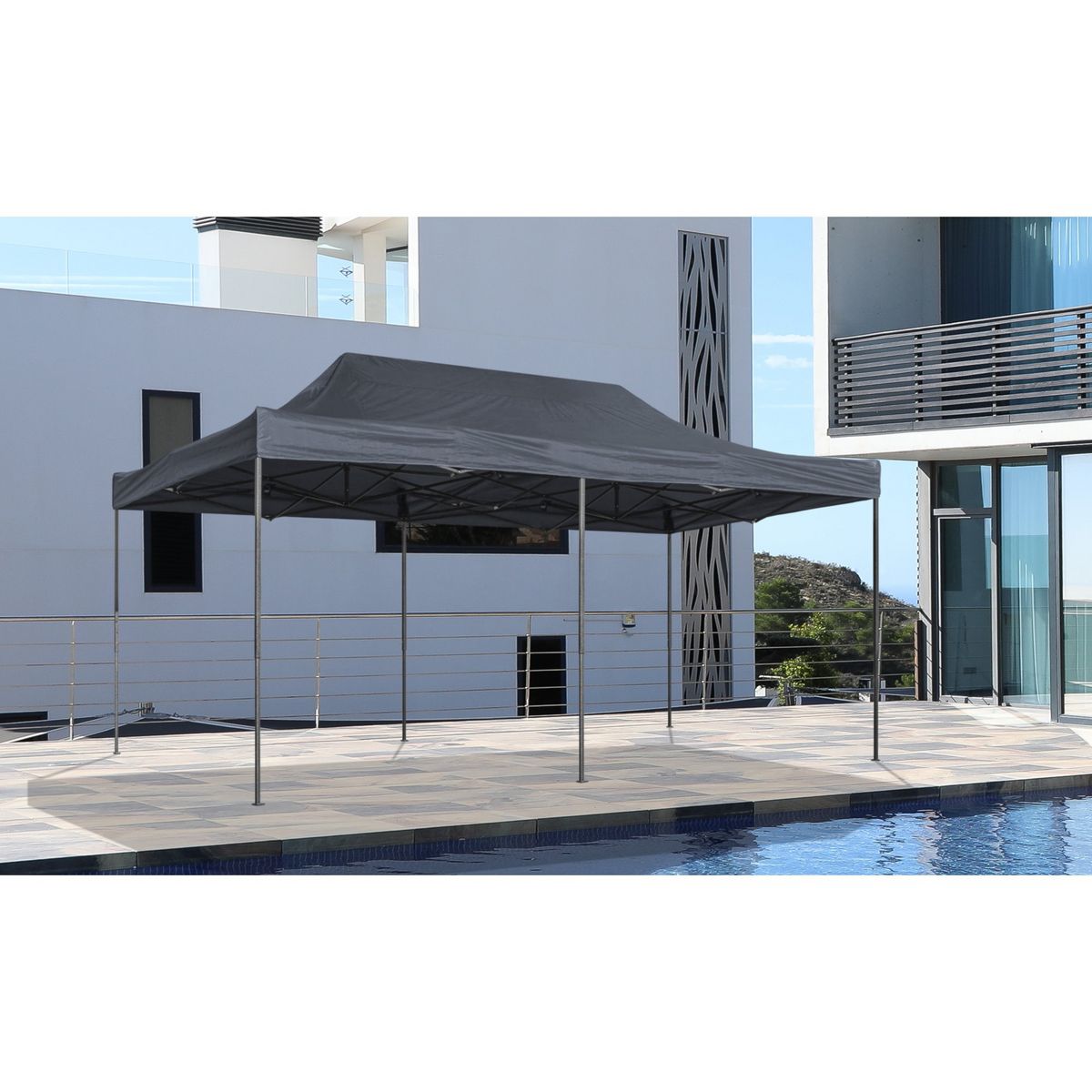 Tonnelle pliante 6 x 3 m - Gris