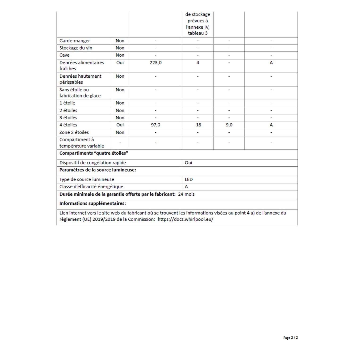 Voir la diapositive 5 : WHIRLPOOL Réfrigérateur combiné WFNF81EOX, 320 L, Froid ventilé No frost
