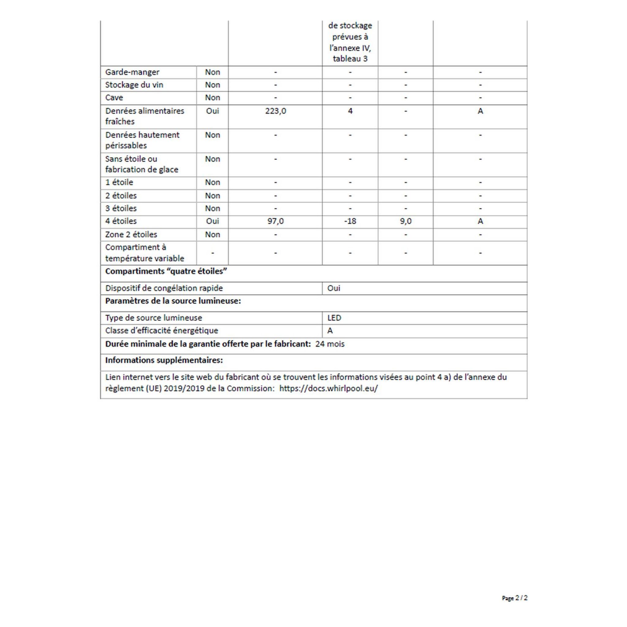 Voir la diapositive 5 : WHIRLPOOL Réfrigérateur combiné WFNF81EOX, 320 L, Froid ventilé No frost