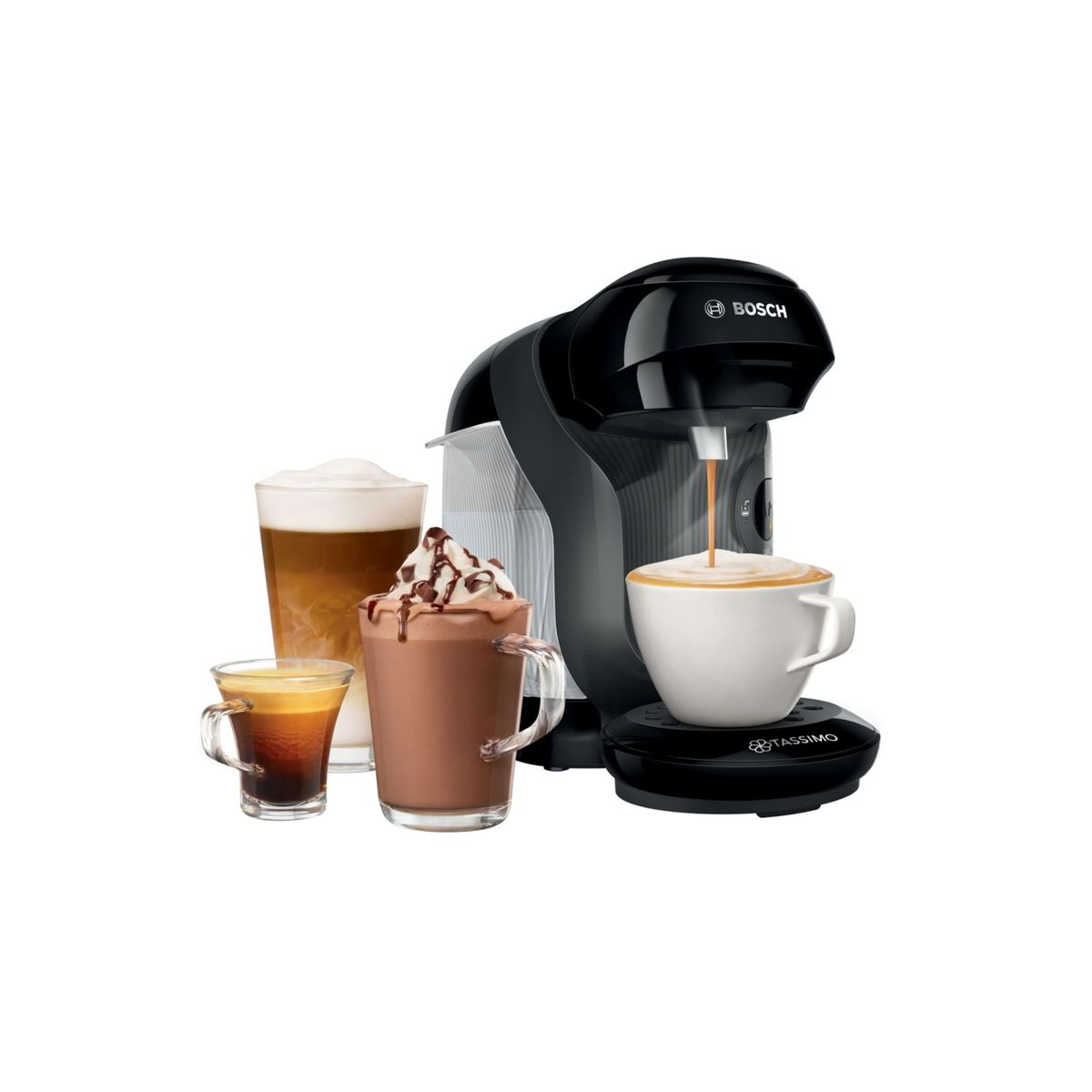 Voir la diapositive 3 : BOSCH Cafetière à dosette multi-boissons Tassimo TAS1102 - Noir
