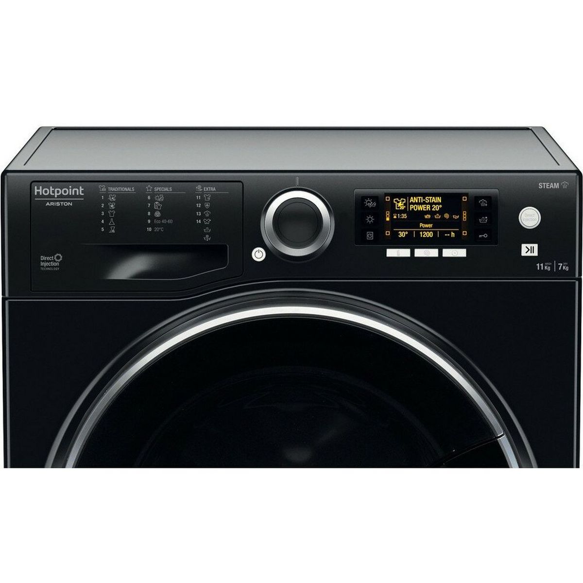 HOTPOINT Lave linge séchant hublot RDD1175, 11 kg lavage, 7 kg séchage, 1600 T/min, Condensation, E