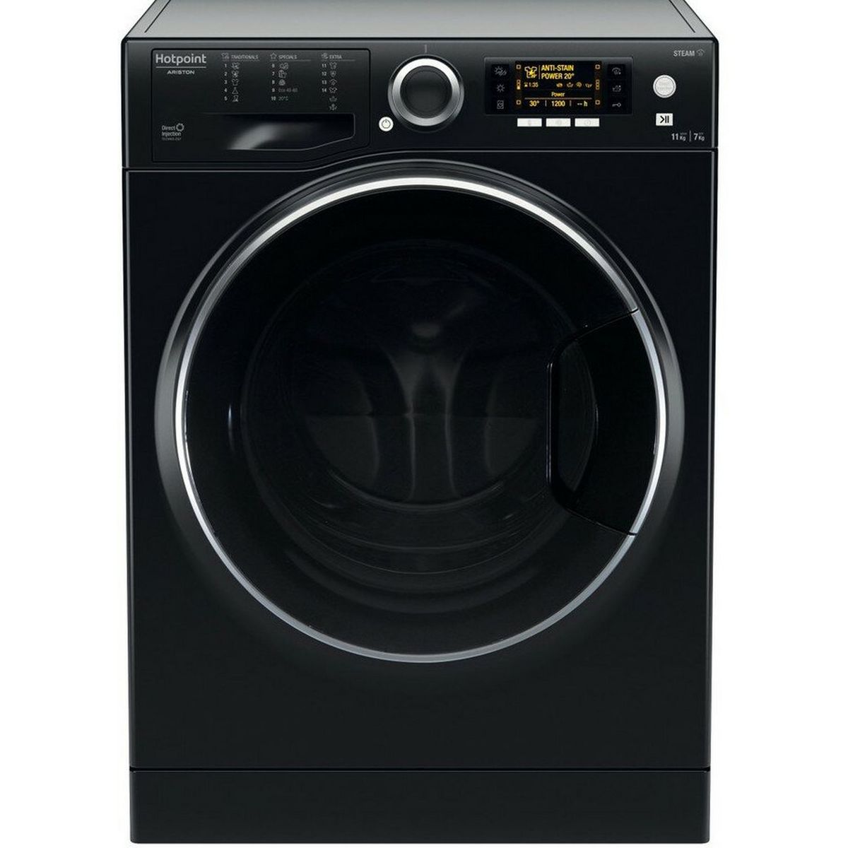HOTPOINT Lave linge séchant hublot RDD1175, 11 kg lavage, 7 kg séchage, 1600 T/min, Condensation, E