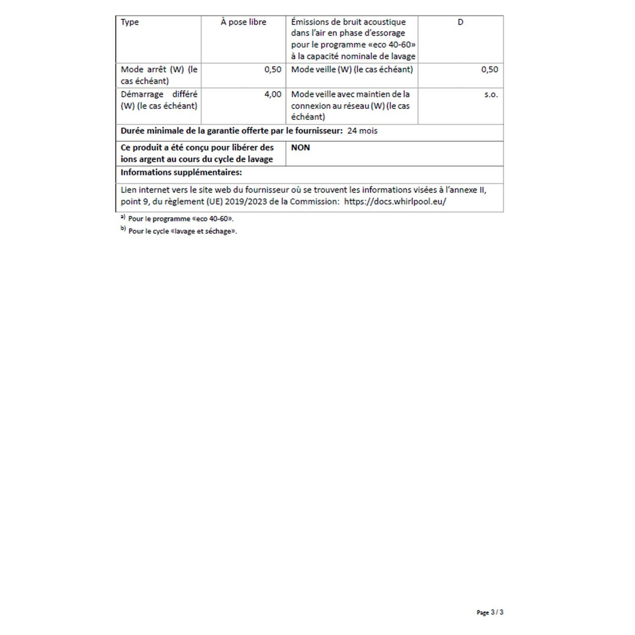 Voir la diapositive 8 : HOTPOINT Lave linge séchant hublot RDD1175, 11 kg lavage, 7 kg séchage, 1600 T/min, Condensation, E