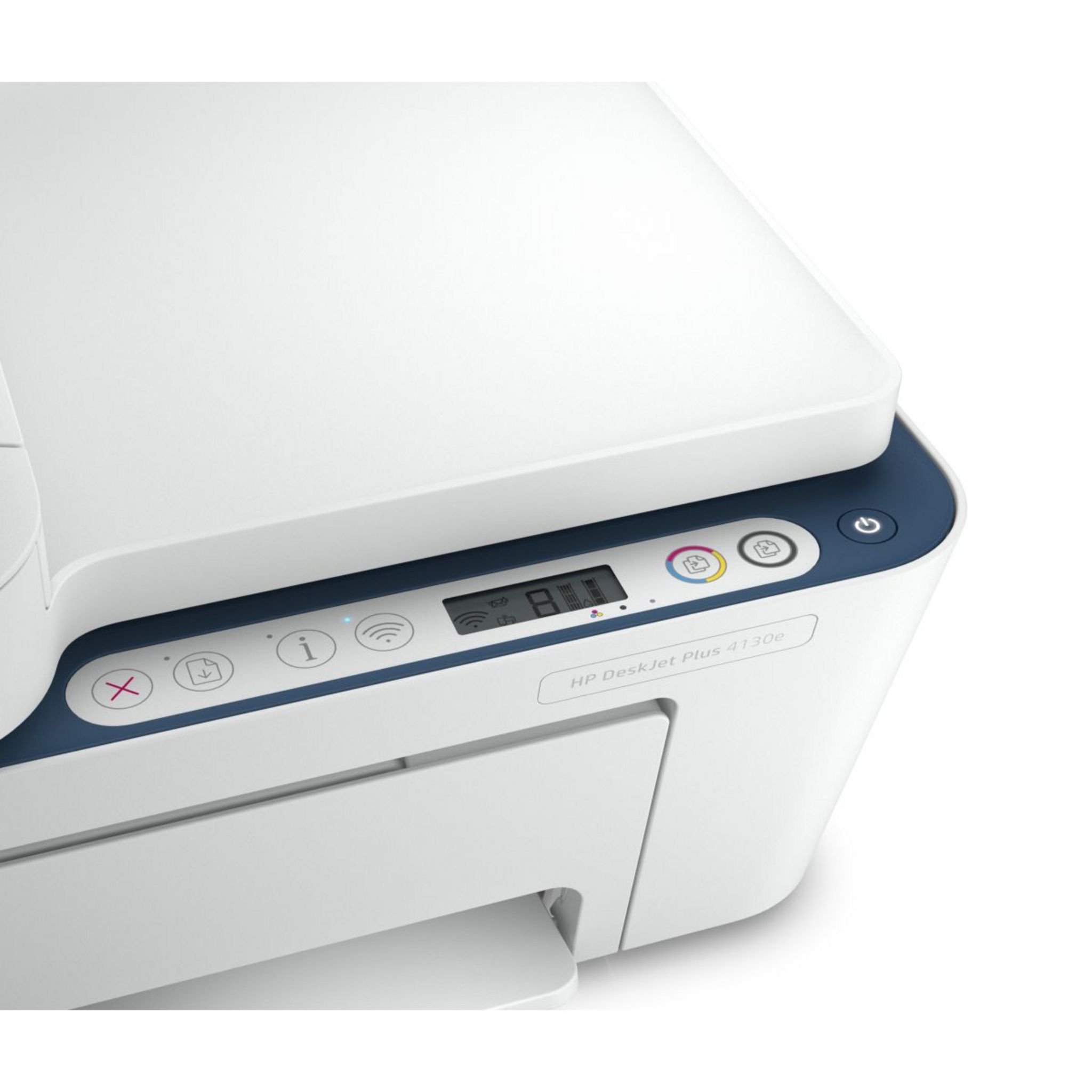Voir la diapositive 2 : HP Imprimante multifonction Deskjet 4130e - Blanc et bleu - Compatible Instant Ink