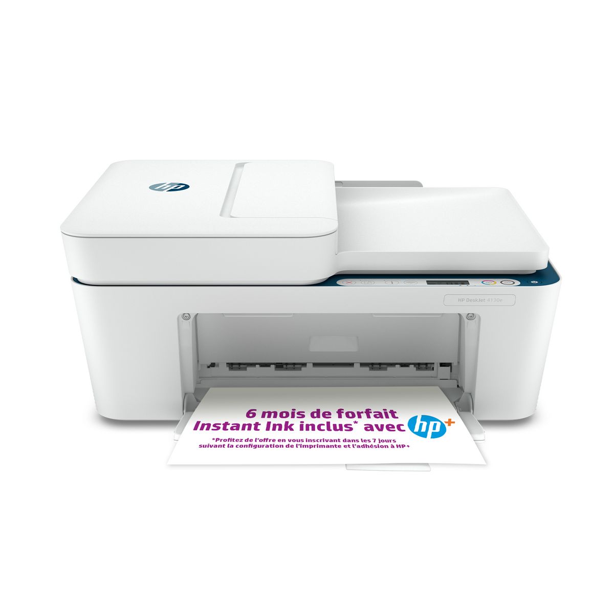 HP Imprimante multifonction Deskjet 4130e - Blanc et bleu - Compatible Instant Ink