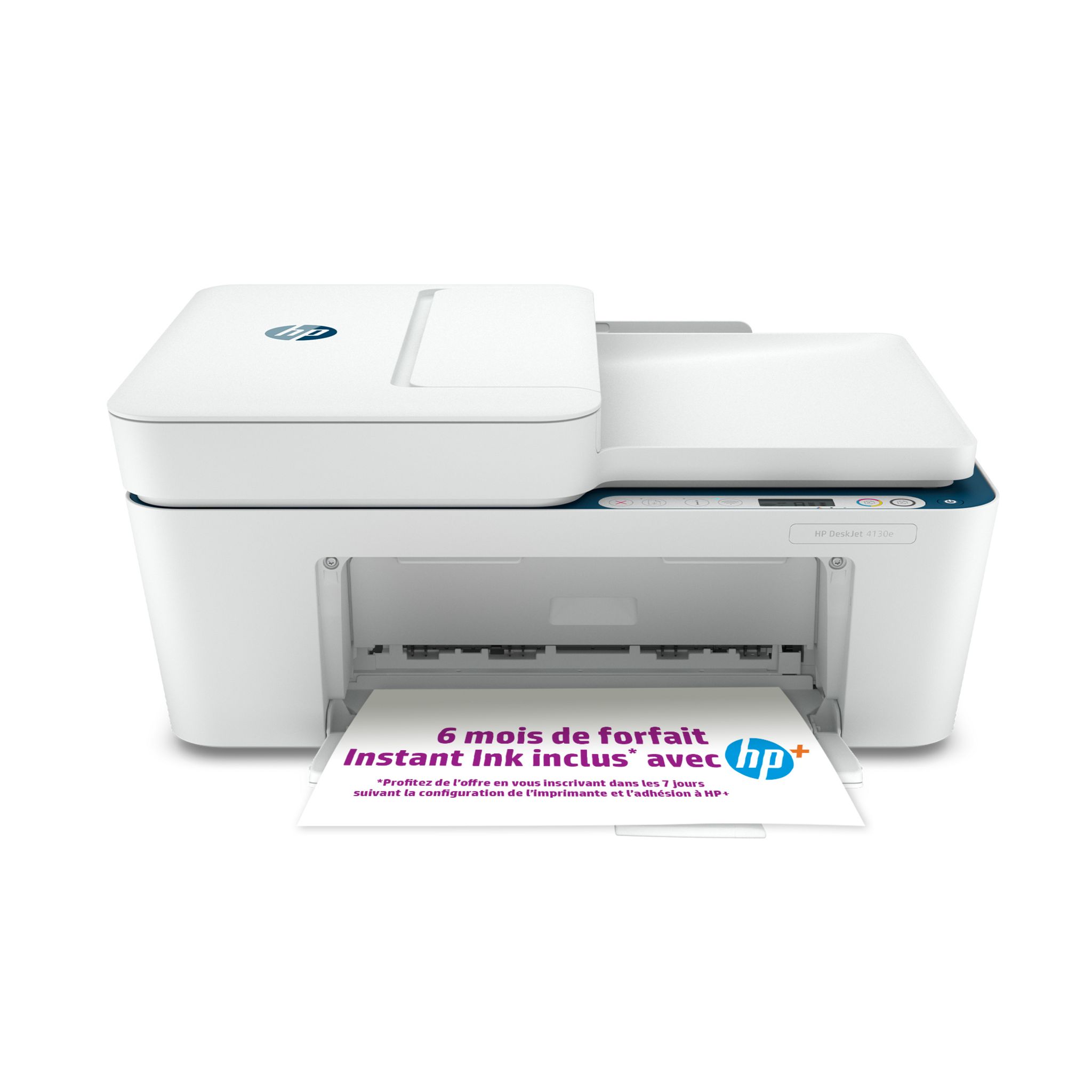 Voir la diapositive 7 : HP Imprimante multifonction Deskjet 4130e - Blanc et bleu - Compatible Instant Ink