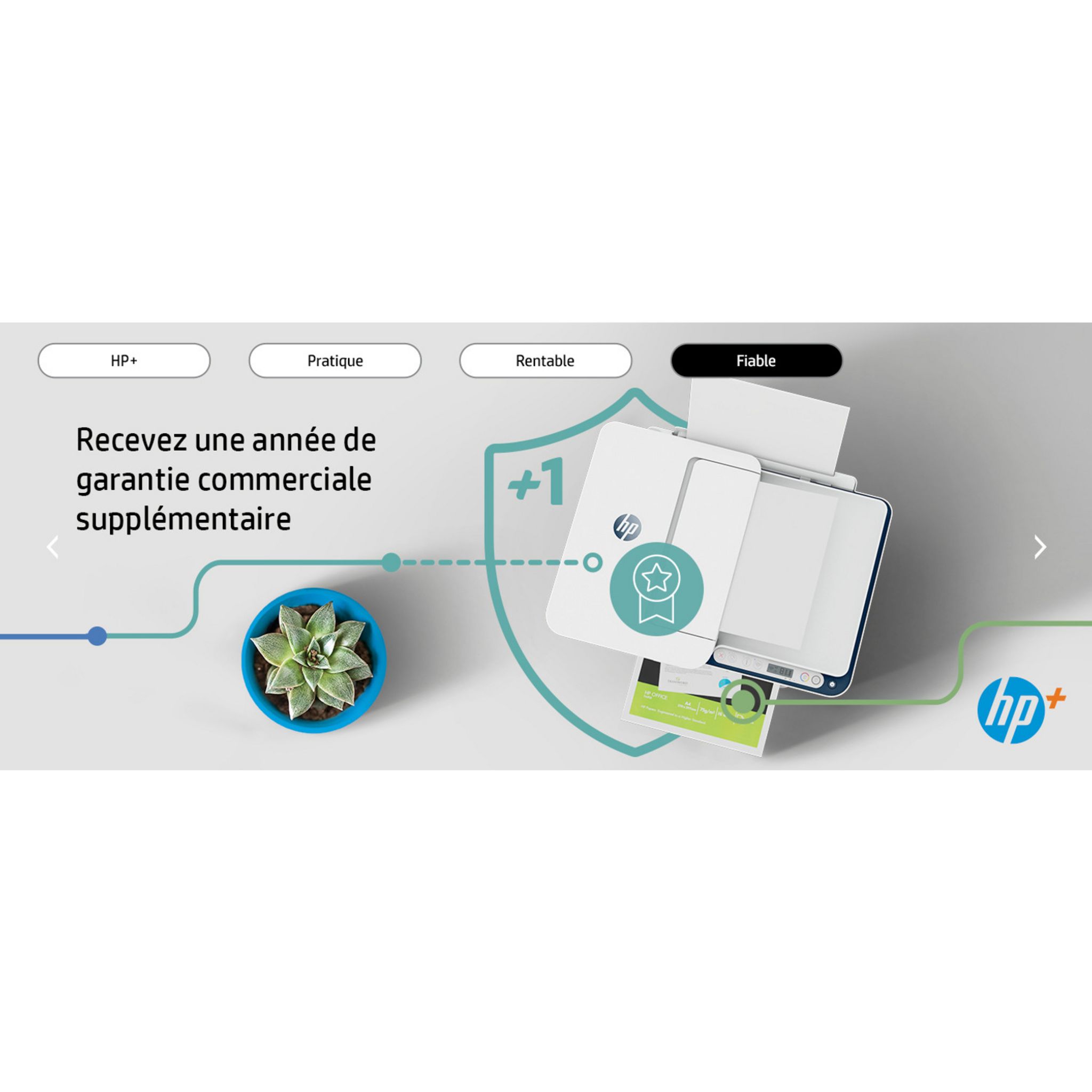 Voir la diapositive 11 : HP Imprimante multifonction Deskjet 4130e - Blanc et bleu - Compatible Instant Ink