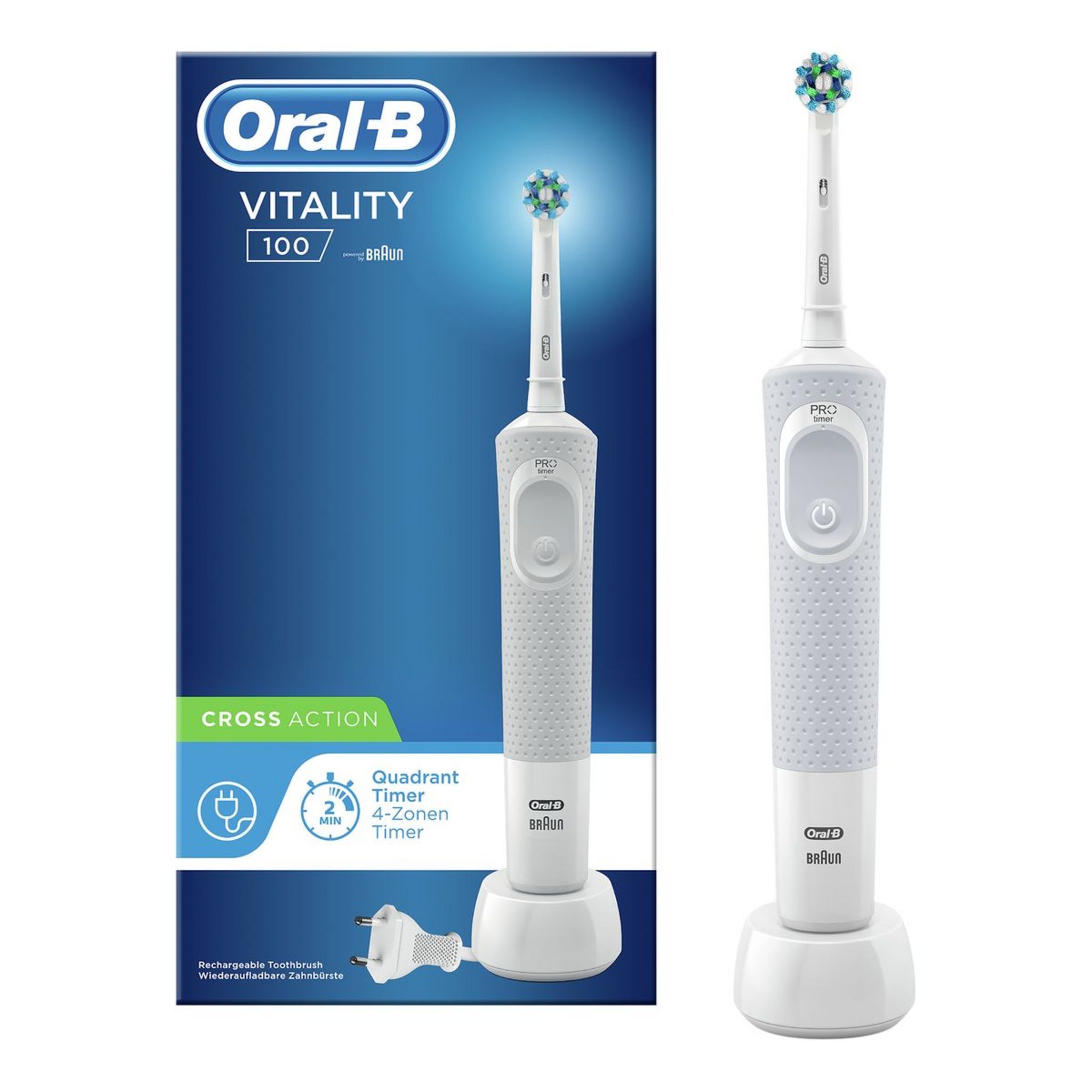 Voir la diapositive 2 : ORAL-B Brosse à dent électrique 100 H-BOX - Blanc