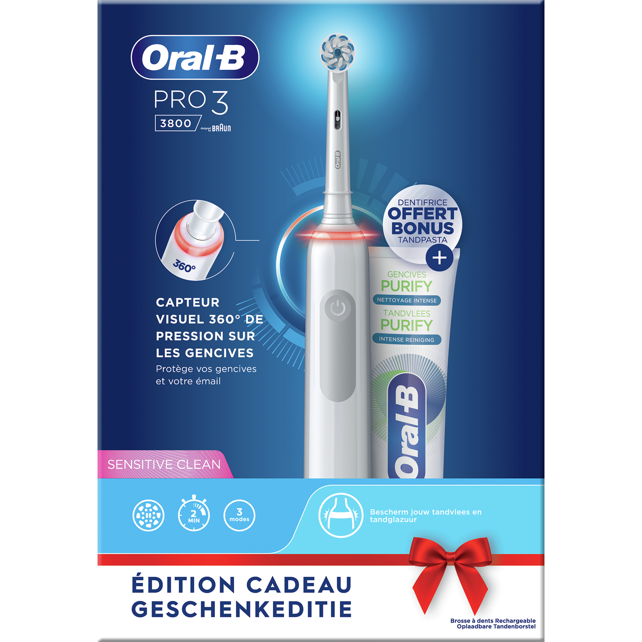 ORAL-B Brosse à Dent électrique Pro 3800 - Blanc Pas Cher - Auchan.fr