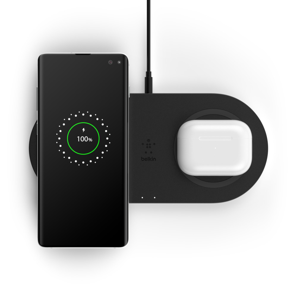 Voir la diapositive 2 : BELKIN Double station de recharge à induction - Noir