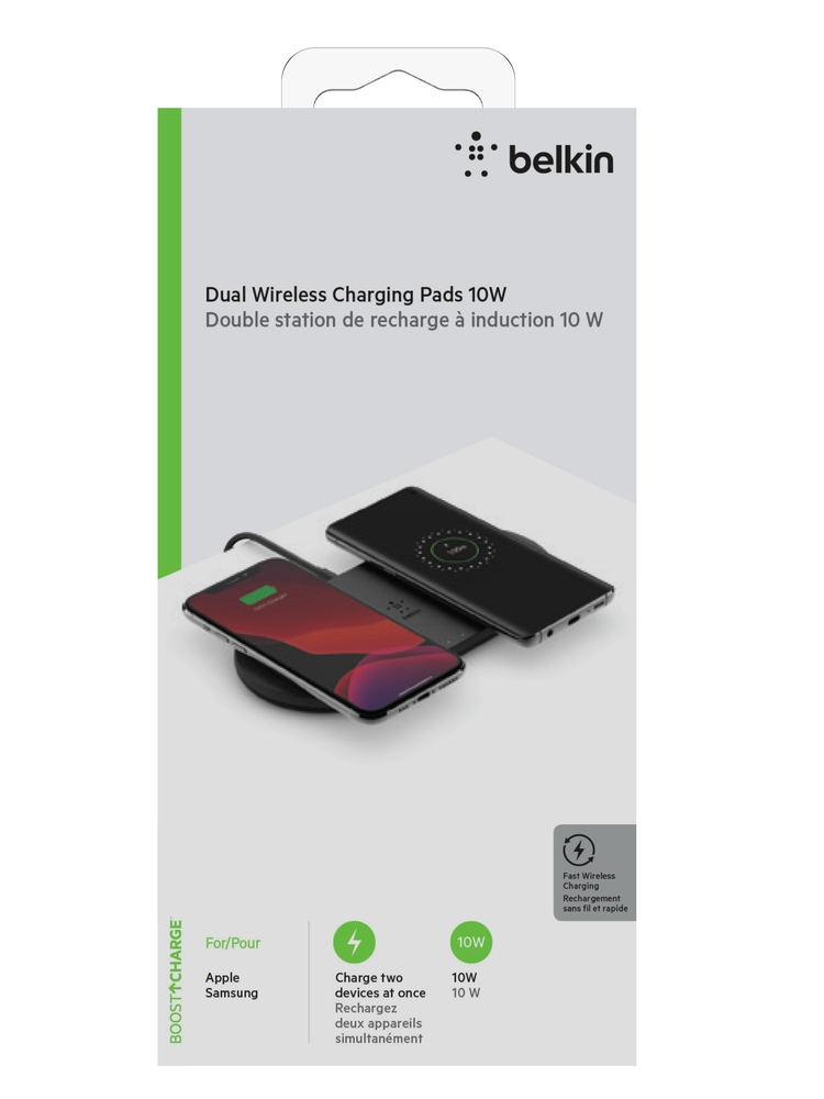 Voir la diapositive 8 : BELKIN Double station de recharge à induction - Noir