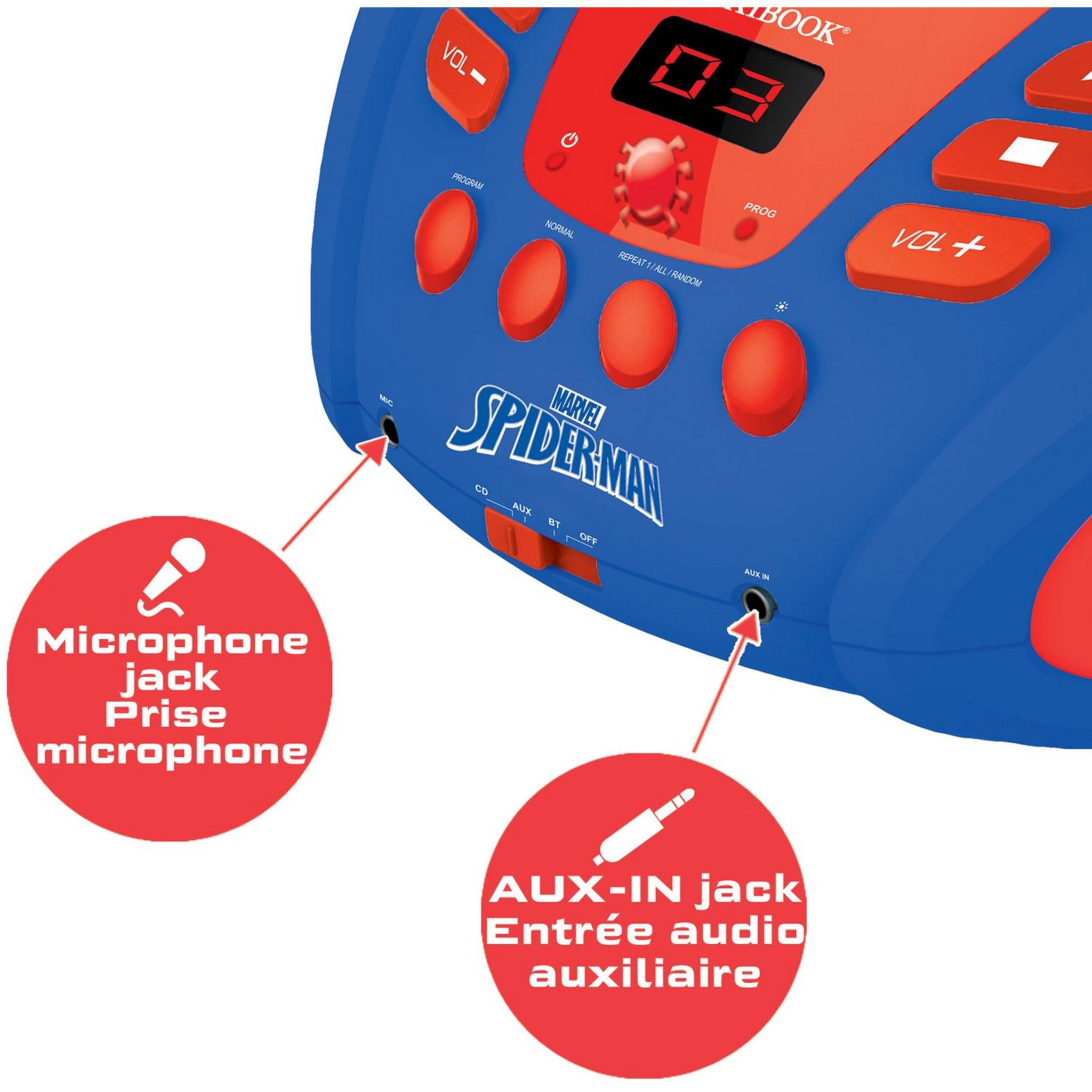 Voir la diapositive 8 : LEXIBOOK Lecteur CD Bluetooth SPIDERMAN 