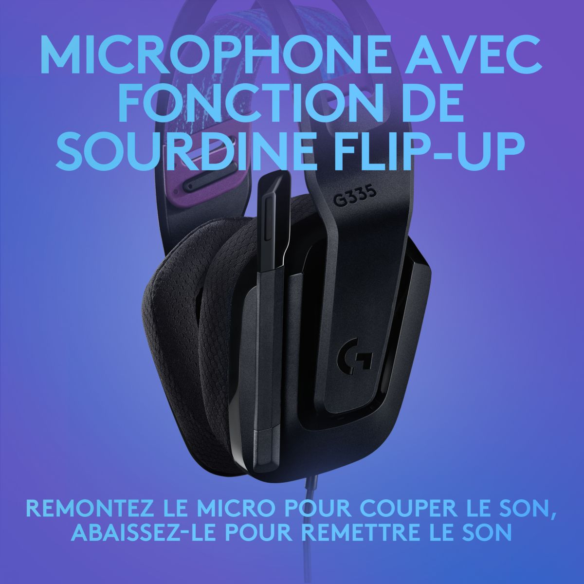 Voir la diapositive 3 : LOGITECH Casque Gaming G335 NR - Noir