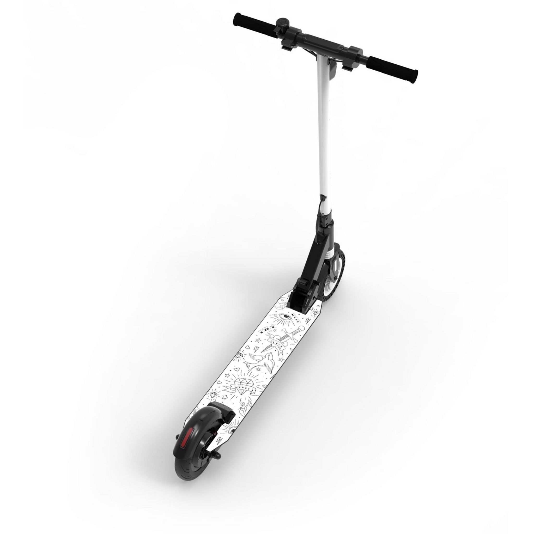 Voir la diapositive 3 : REVOE Trottinette électrique Ado Tattoo - Noir et blanc