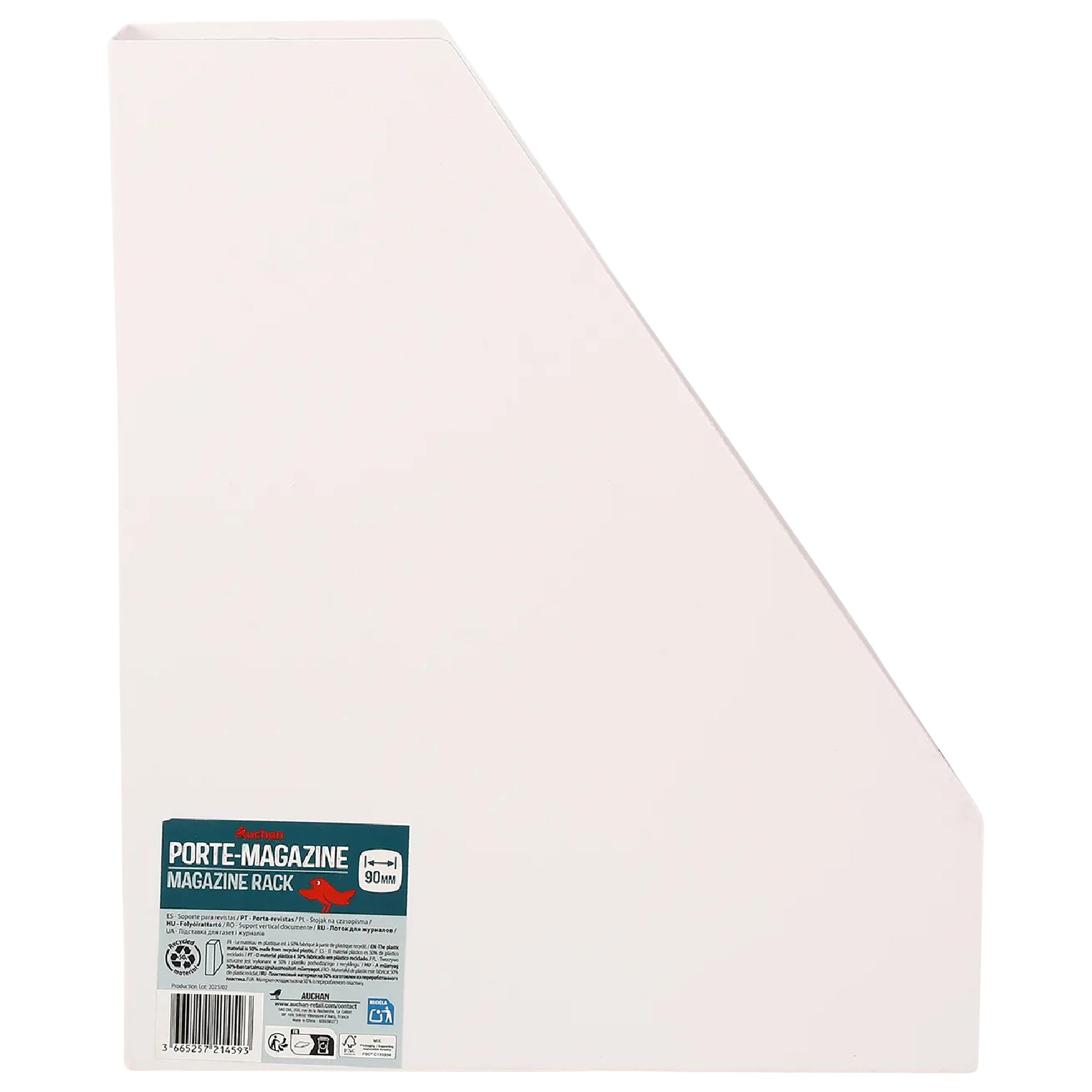 Voir la diapositive 2 : AUCHAN Range revues en Plastique - Blanc