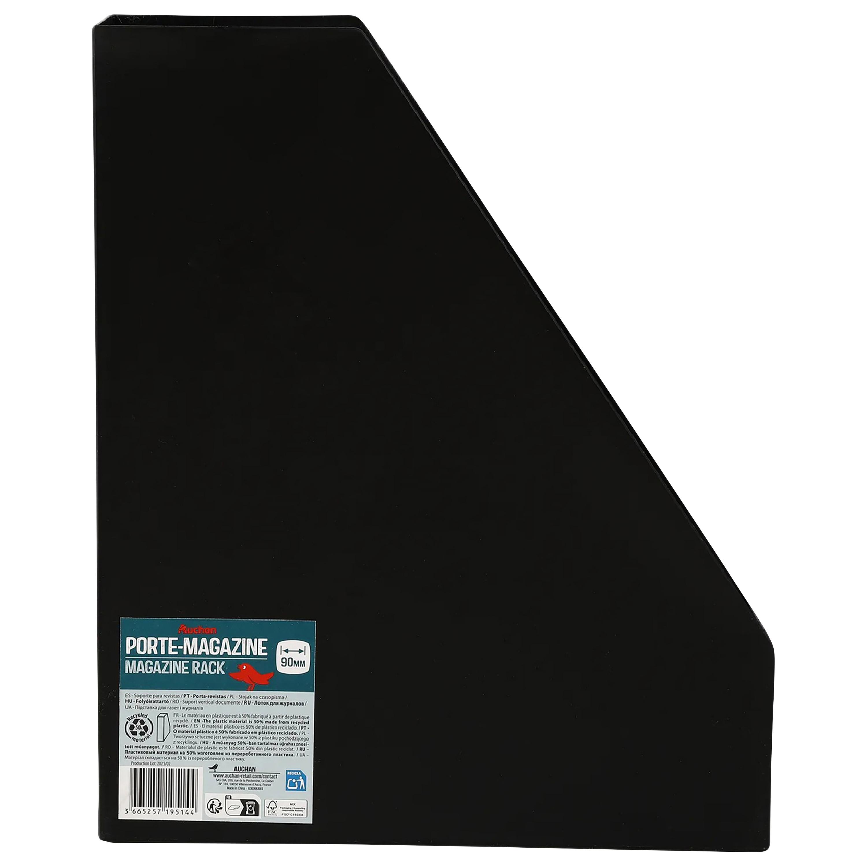 Voir la diapositive 2 : AUCHAN Range revues Plastique - Noir