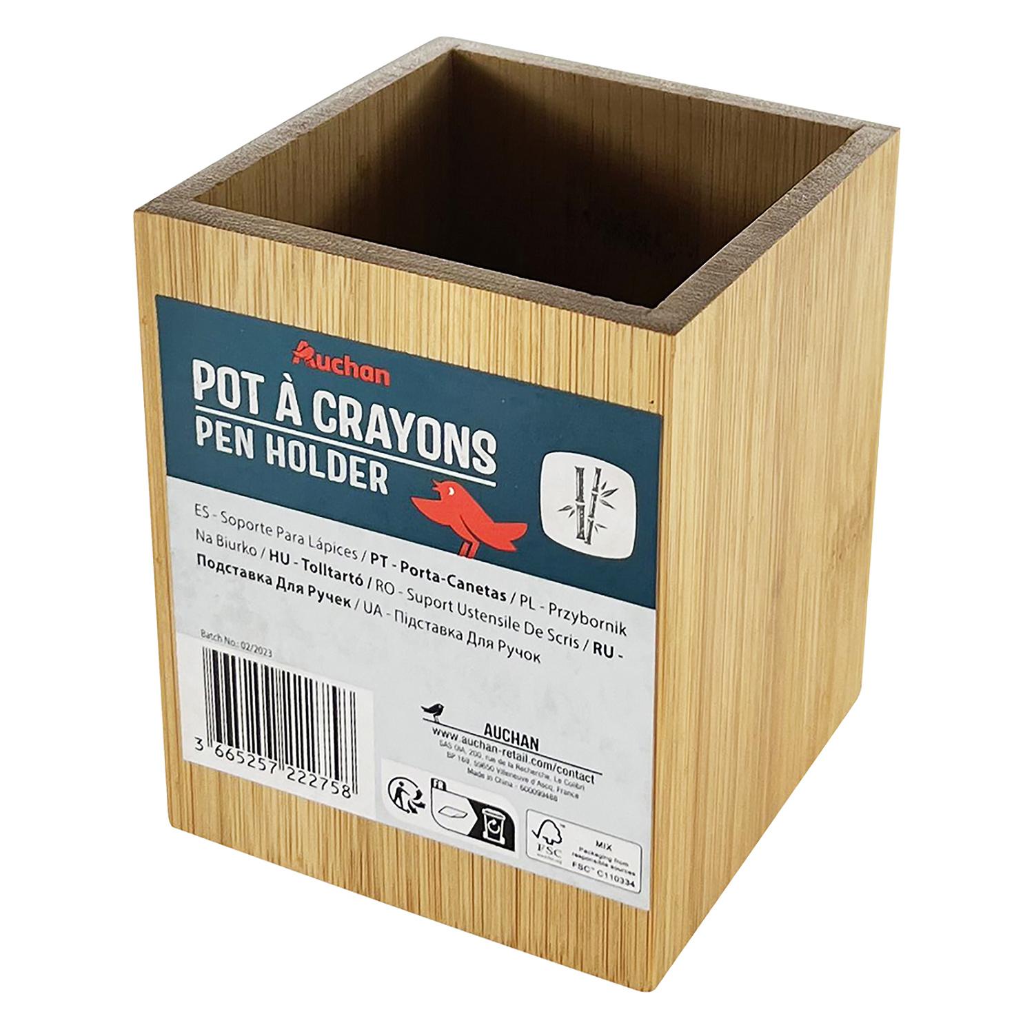 AUCHAN Pot à Crayon - Bambou