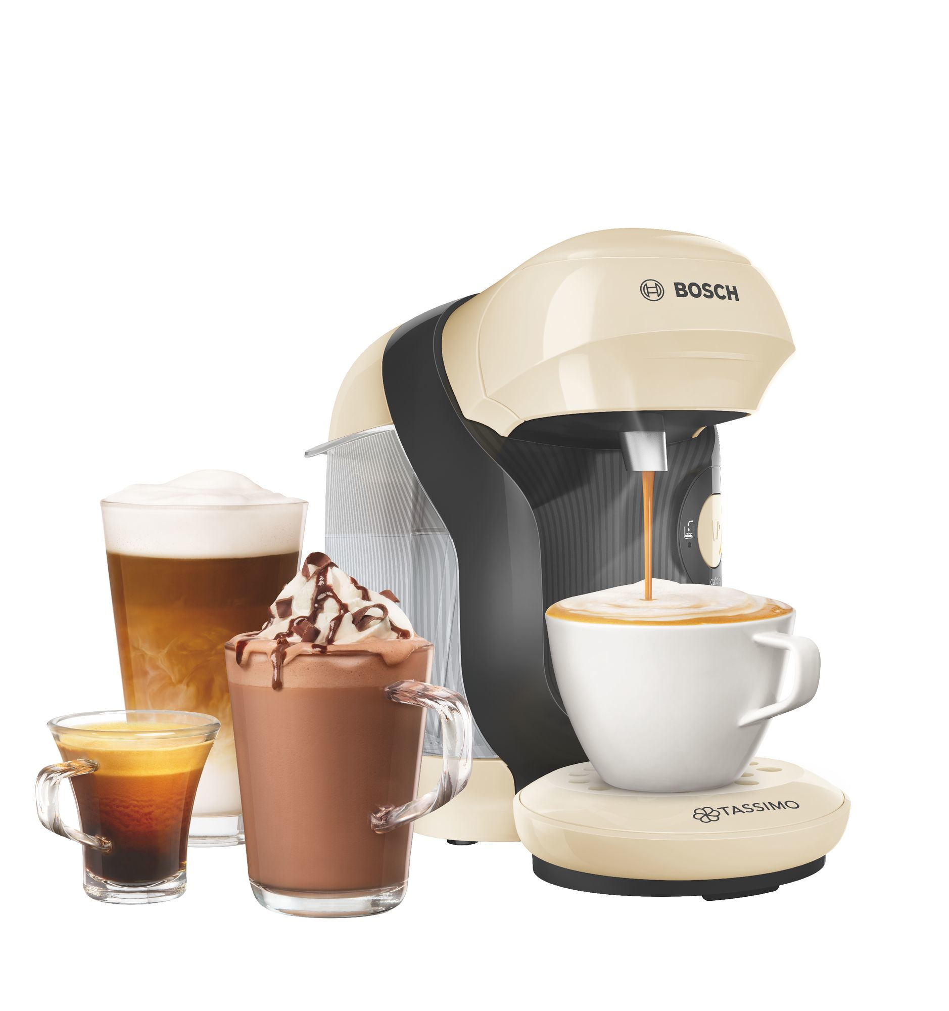 Voir la diapositive 5 : BOSCH Cafetière à dosette Tassimo TAS1107 - Crème