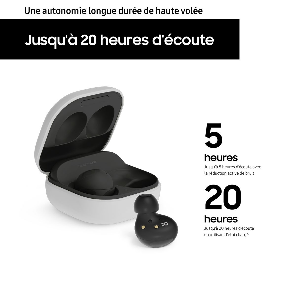 SAMSUNG Écouteurs Galaxy Buds 2 Buds avec Galaxy AI - Noir