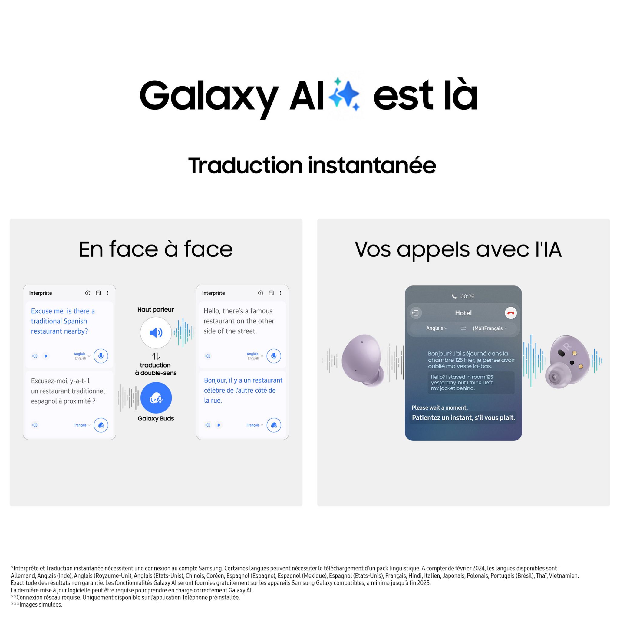 Voir la diapositive 8 : SAMSUNG Écouteurs Galaxy Buds 2 Buds avec Galaxy AI - Noir