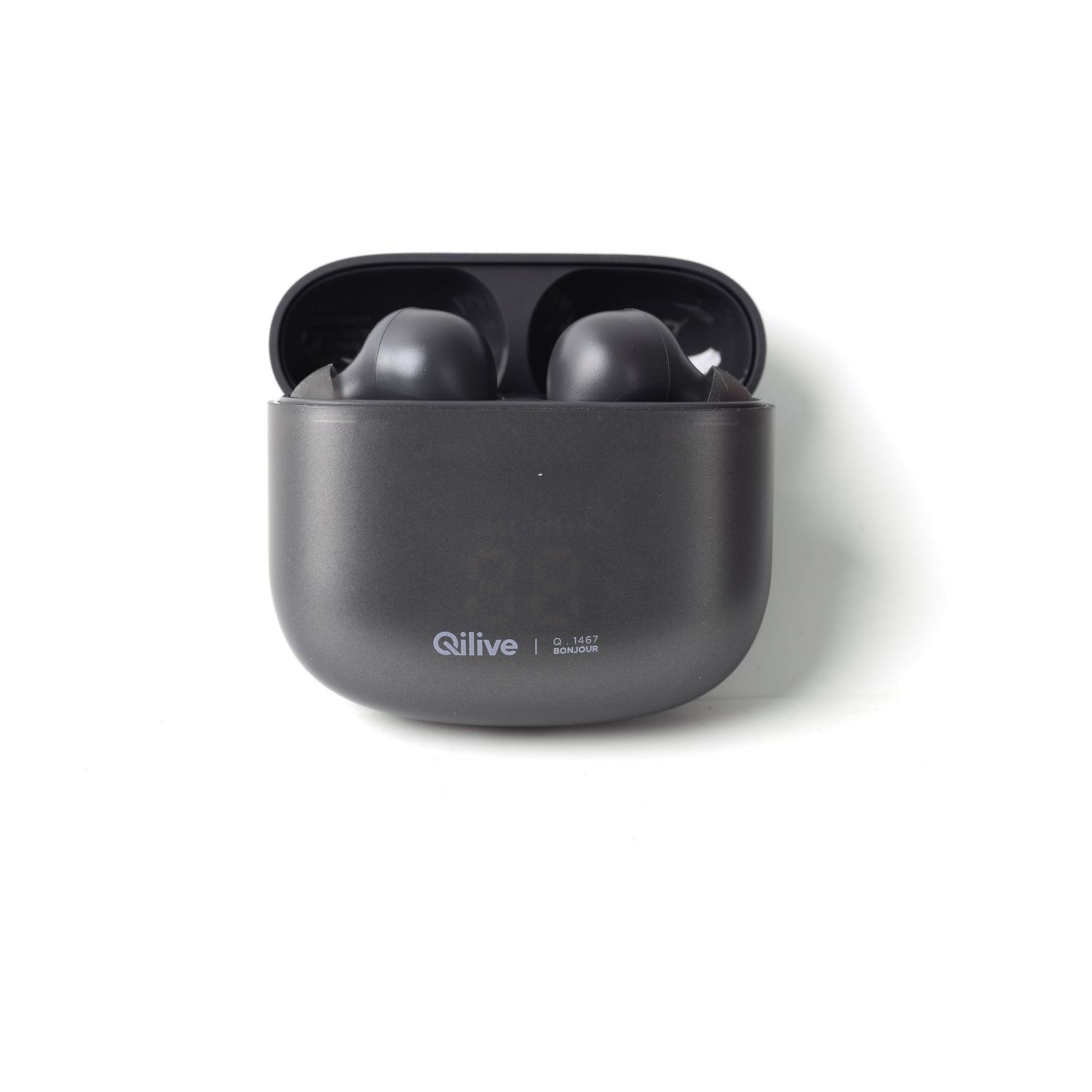 Voir la diapositive 2 : QILIVE Ecouteurs sans fil TWS Q1467 - Gris foncé - Technologie ENC - Affichage LED du niveau de charge