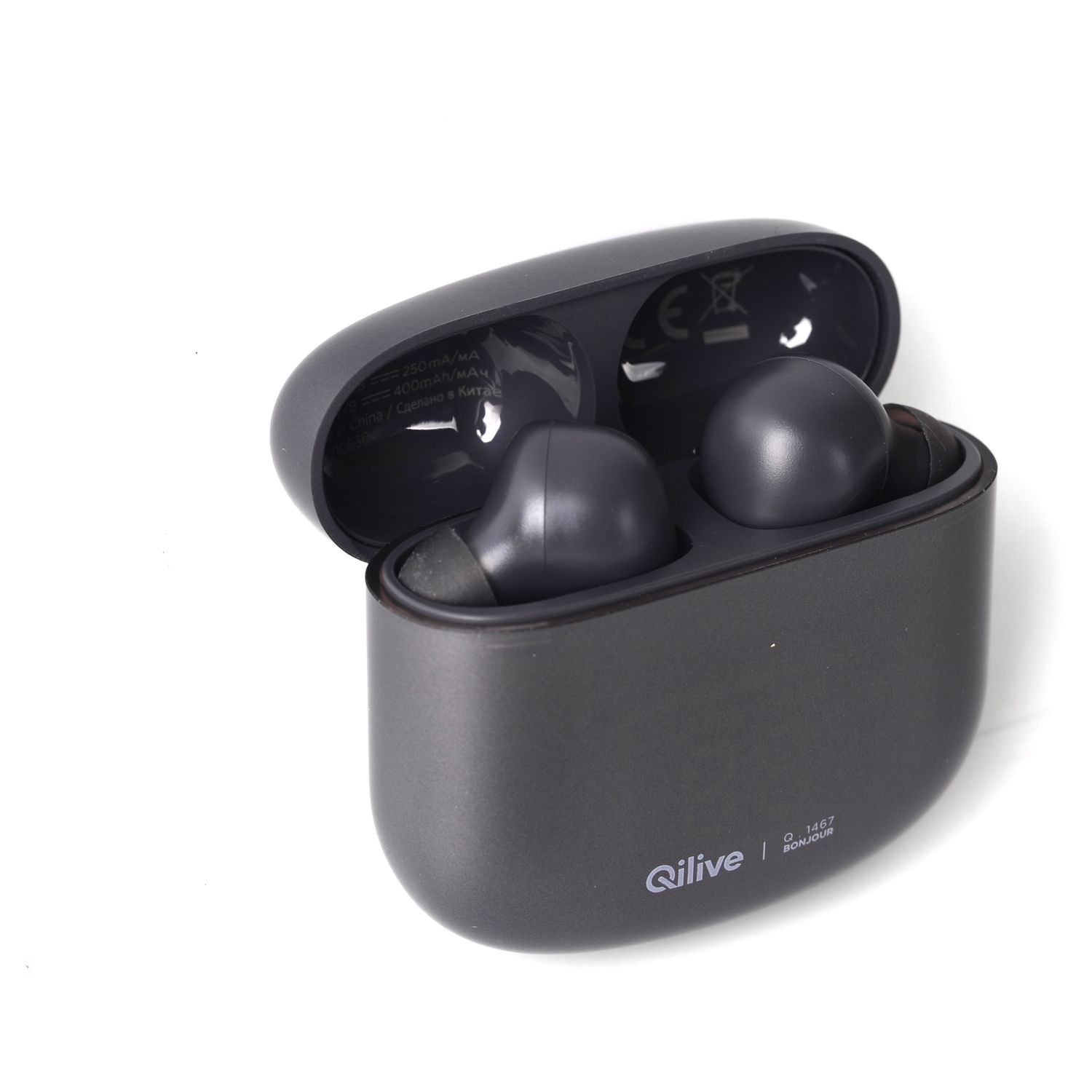 Voir la diapositive 7 : QILIVE Ecouteurs sans fil TWS Q1467 - Gris foncé - Technologie ENC - Affichage LED du niveau de charge