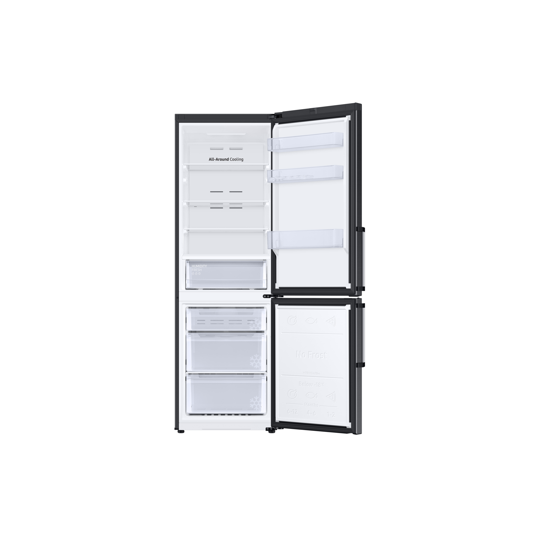 Voir la diapositive 5 : SAMSUNG Réfrigérateur combiné RL34T620EBN, 344 L, Froid ventilé No frost, E