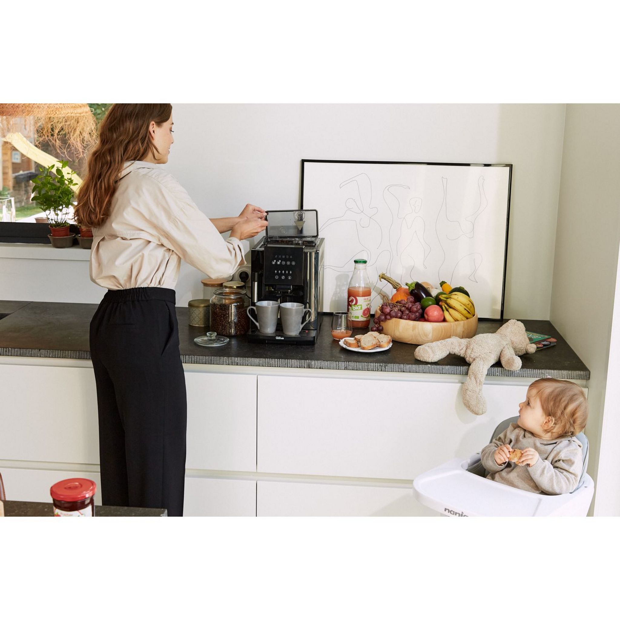 Voir la diapositive 9 : QILIVE Machine à café expresso avec broyeur à grain Q.5404 - Noir