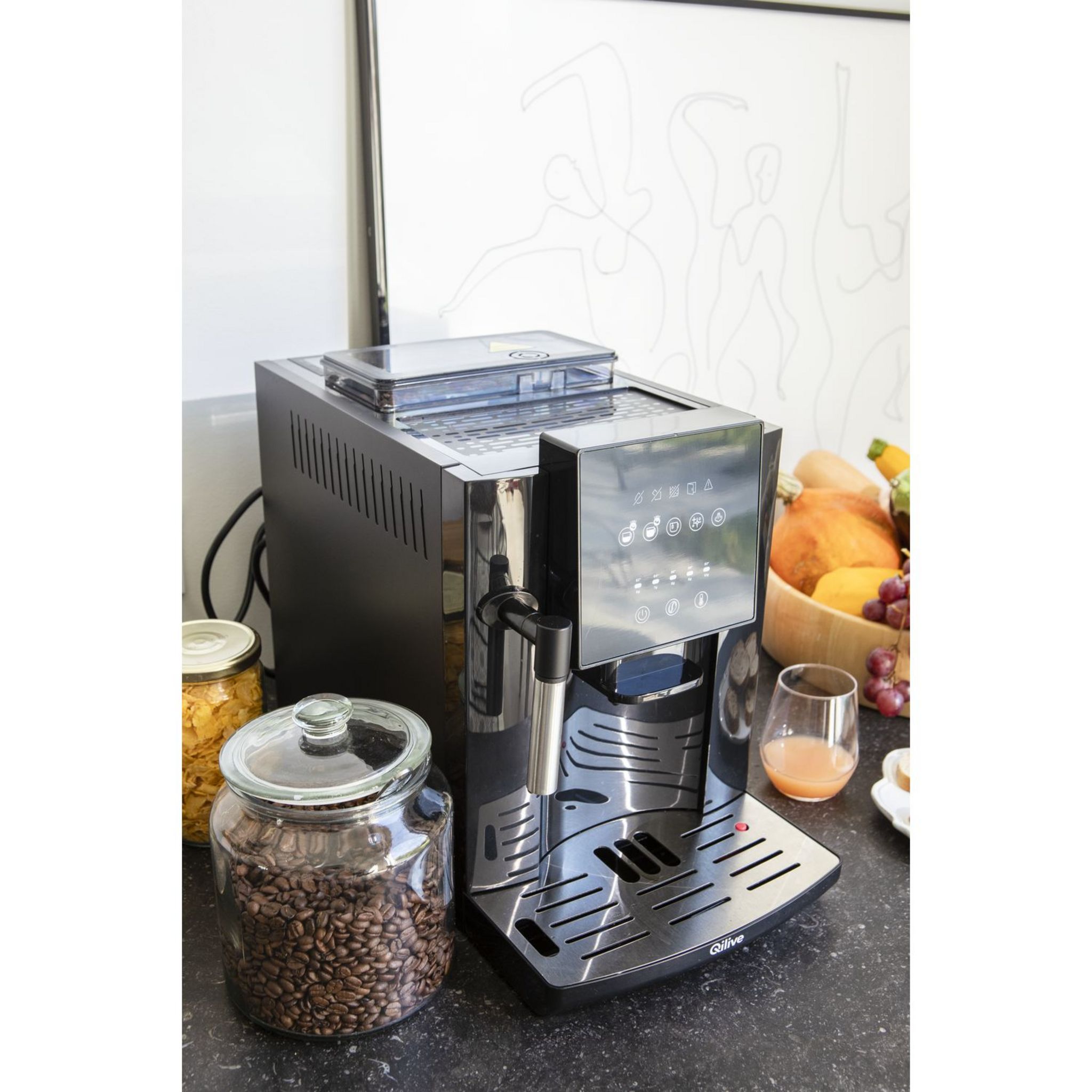 Voir la diapositive 11 : QILIVE Machine à café expresso avec broyeur à grain Q.5404 - Noir