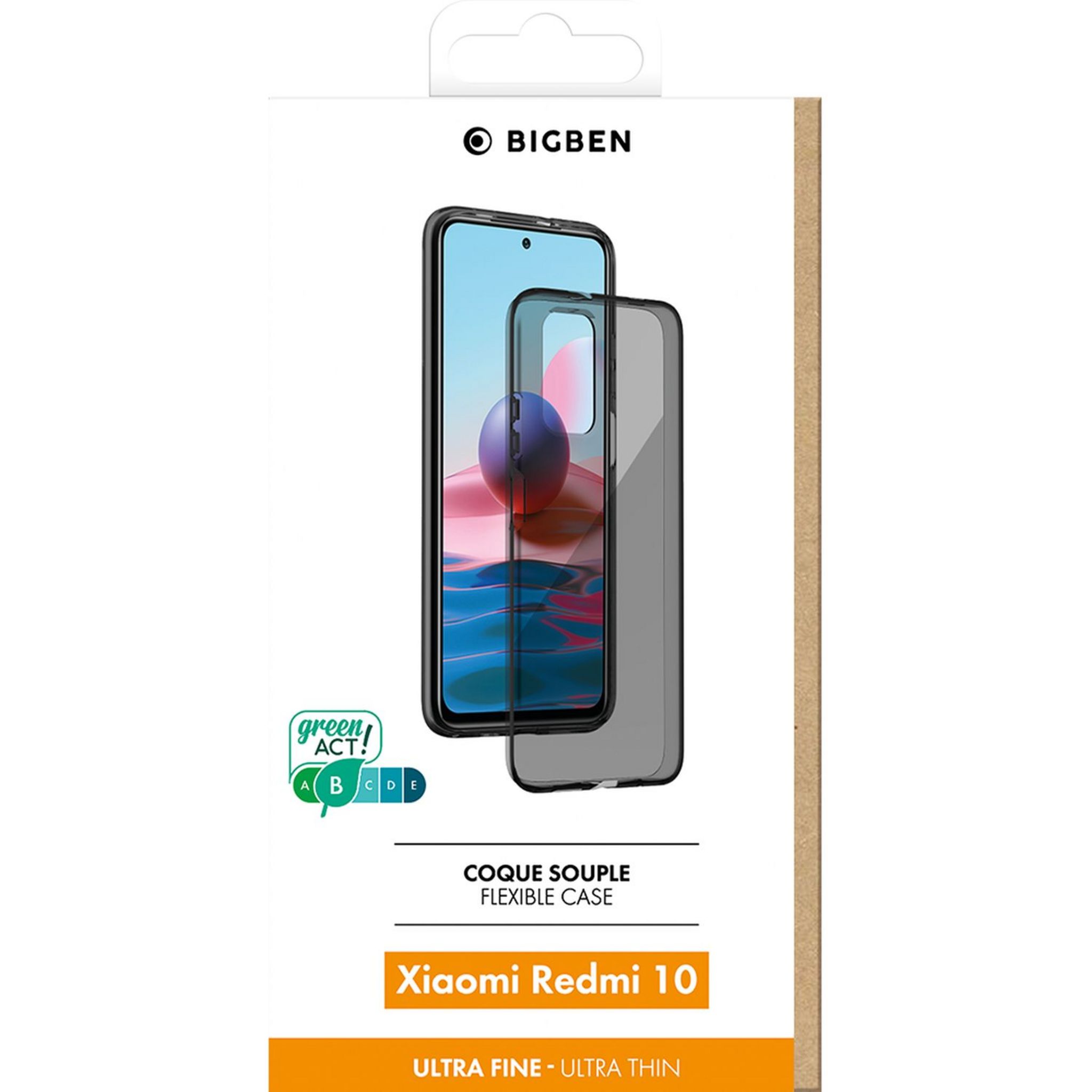Voir la diapositive 2 : BIGBEN Coque souple pour Xiaomi Redmi 10 - Noir transparent