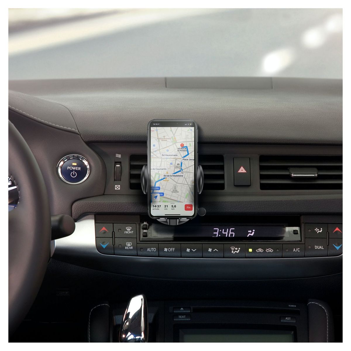 BIGBEN Support voiture fixation ventilation - Noir