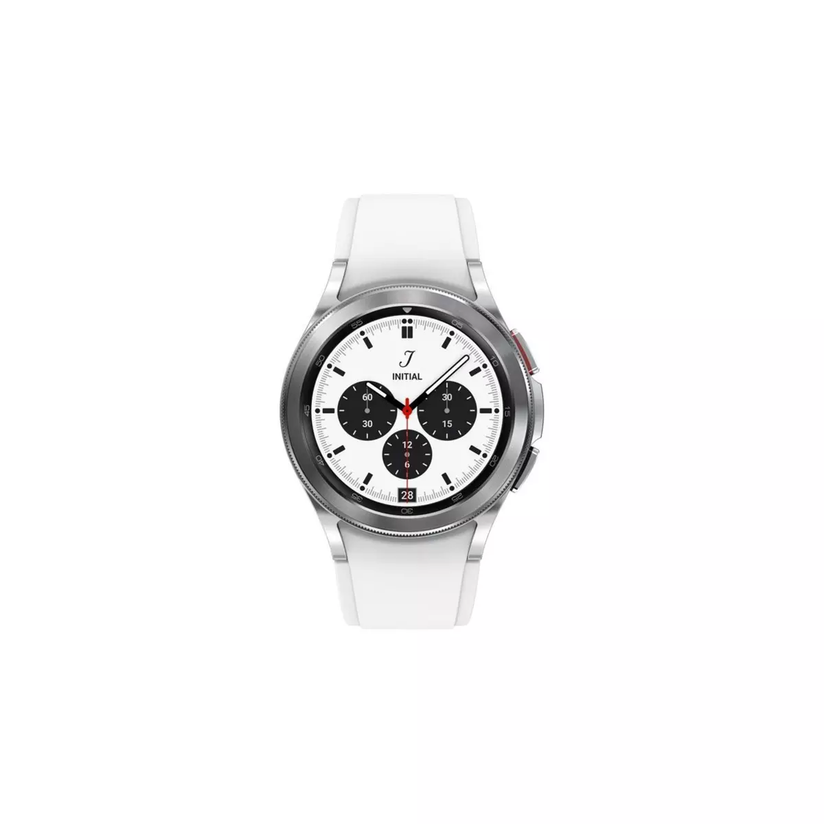 SAMSUNG Galaxy Watch4 Classic Argent42mmBracelet Ridge Sport Blanc