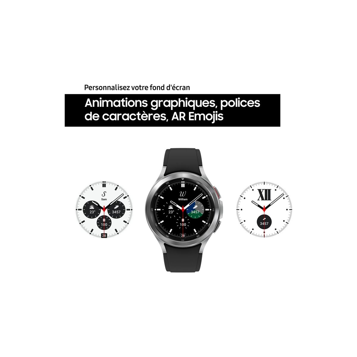 Voir la diapositive 8 : SAMSUNG Galaxy Watch4 Classic Noir 46mm Bracelet Ridge Sport Noir