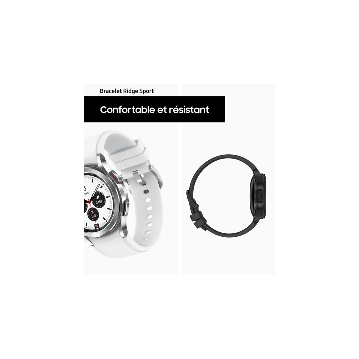 Voir la diapositive 10 : SAMSUNG Galaxy Watch4 Classic Noir 46mm Bracelet Ridge Sport Noir