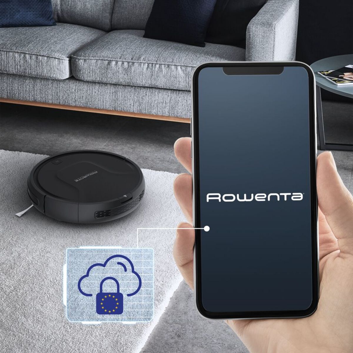 ROWENTA Aspirateur robot connecté X-Plorer Serie 45 RR8225WH - Noir