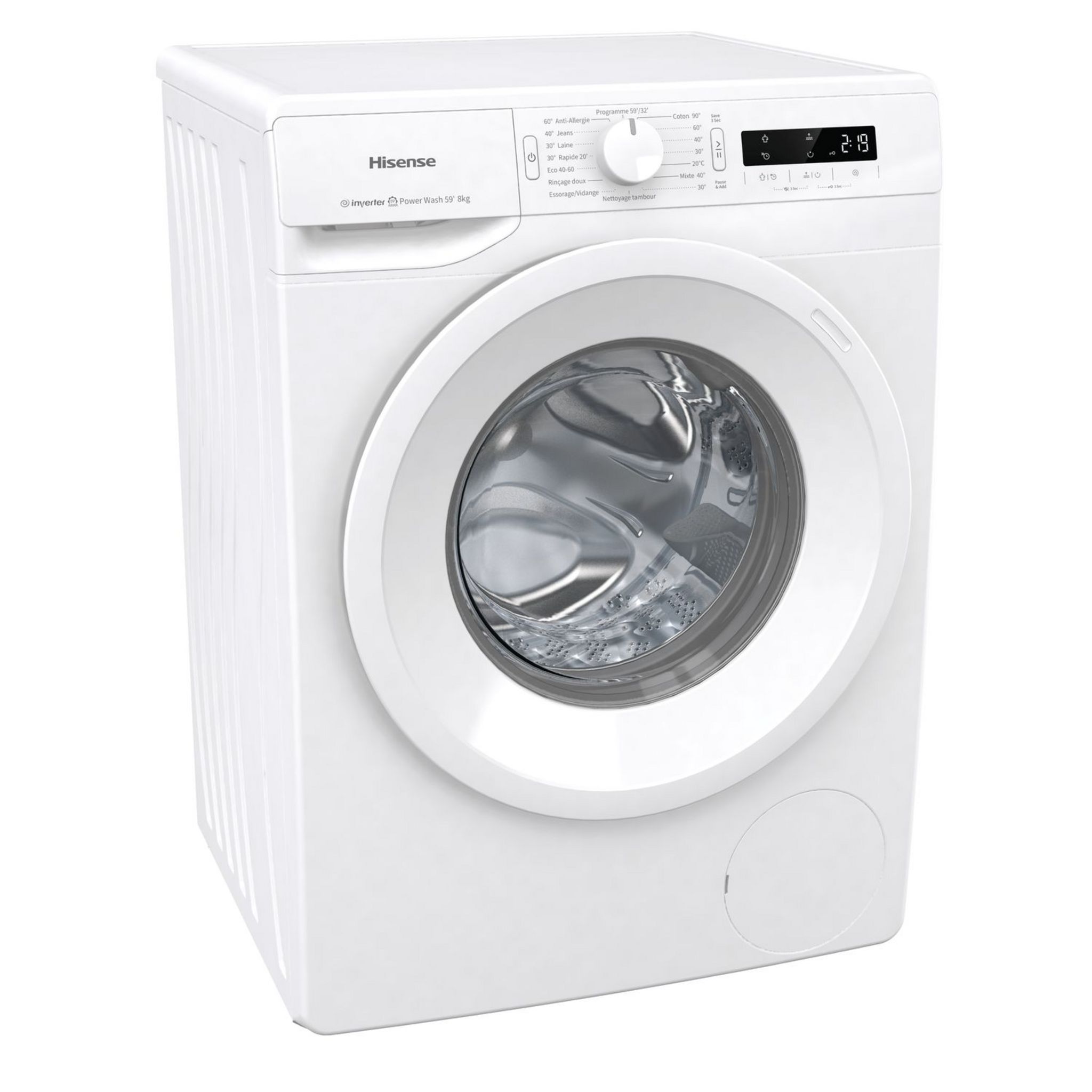 Voir la diapositive 3 : HISENSE Lave linge hublot WFGP80123V, 8 kg, 1200 T/min, B