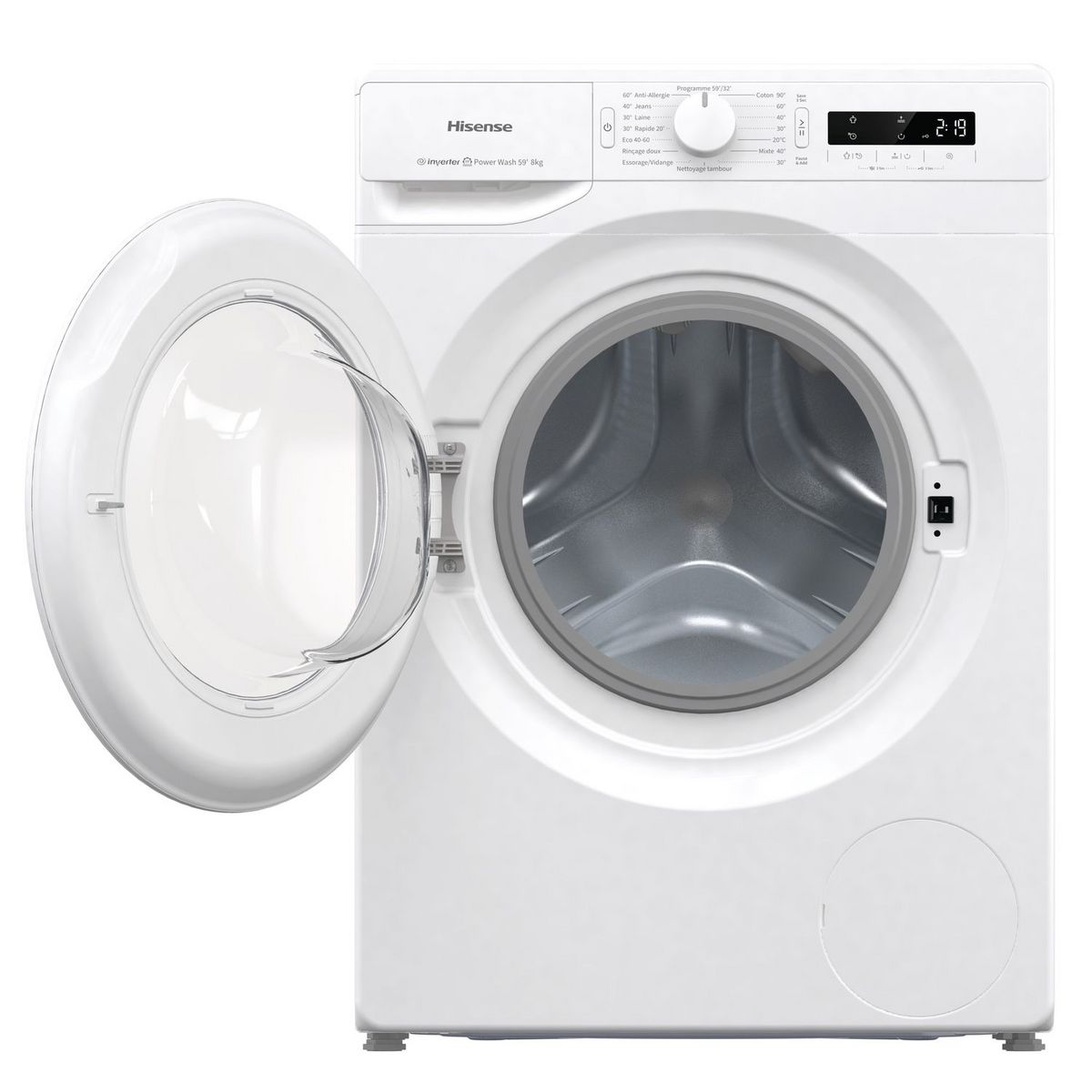 HISENSE Lave linge hublot WFGP80123V, 8 kg, 1200 T/min, B