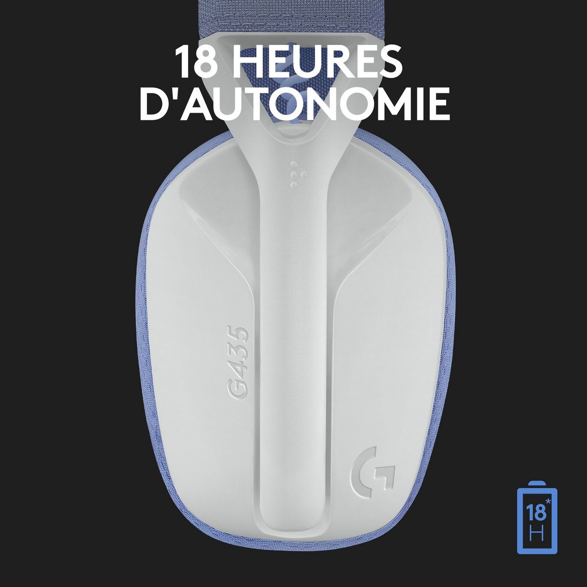 LOGITECH Casque GAMING G435 BL - Blanc et bleu