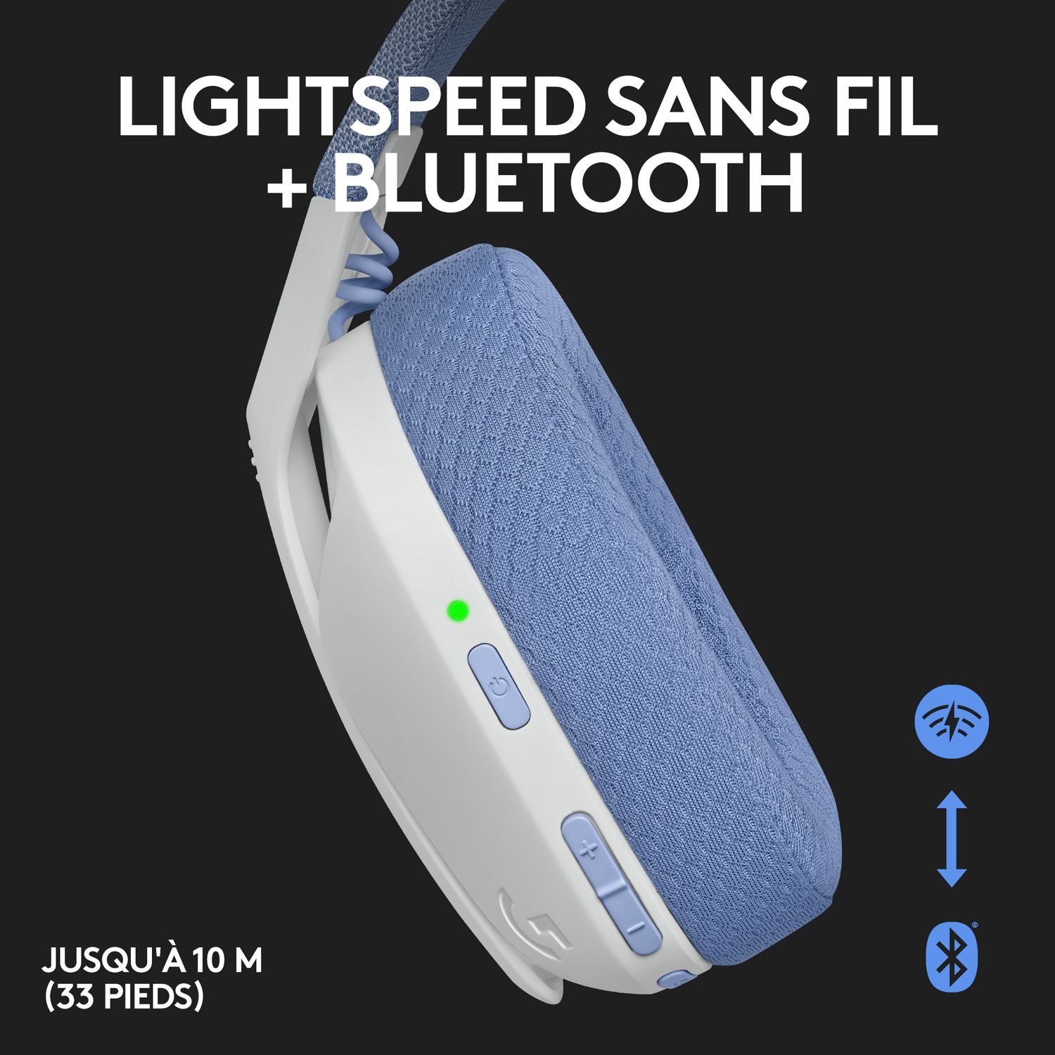 Voir la diapositive 7 : LOGITECH Casque GAMING G435 BL - Blanc et bleu