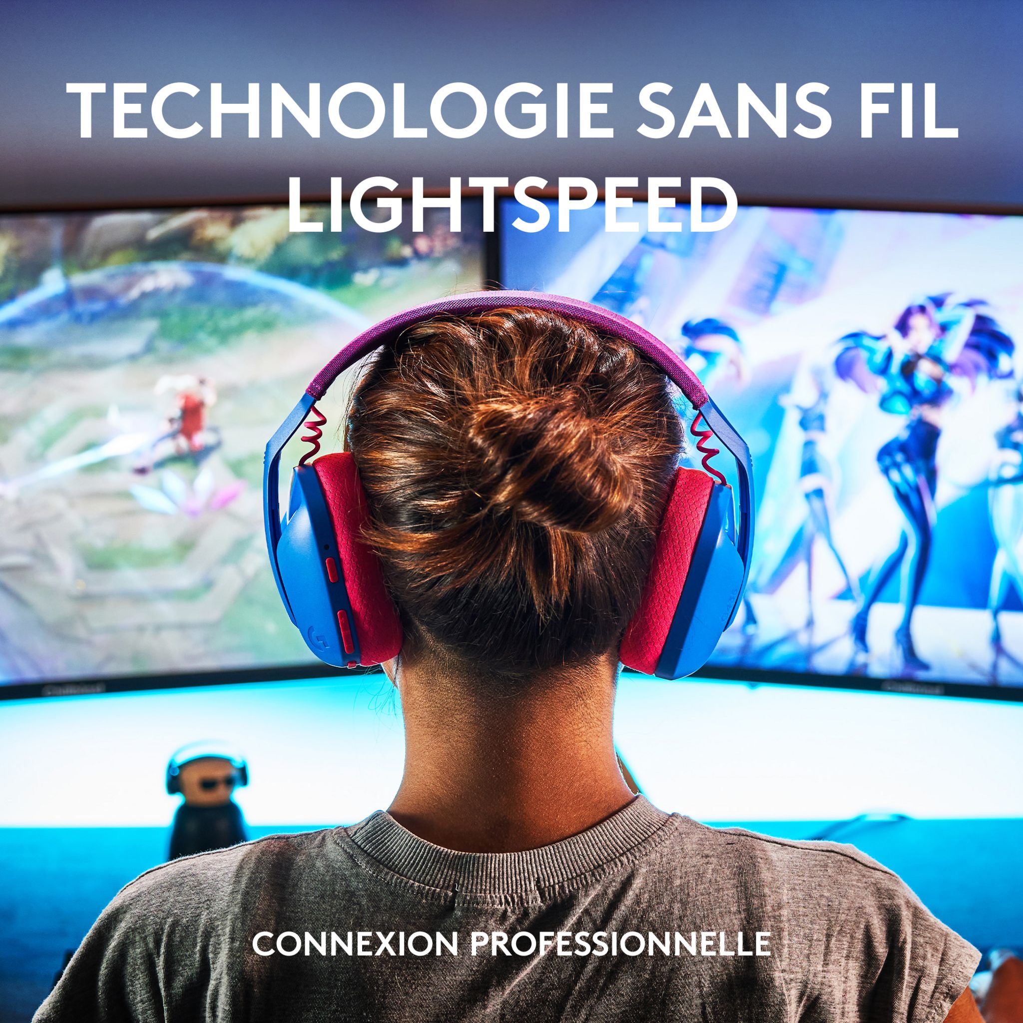 Voir la diapositive 2 : LOGITECH Casque GAM G435 BLE - Bleu et rose